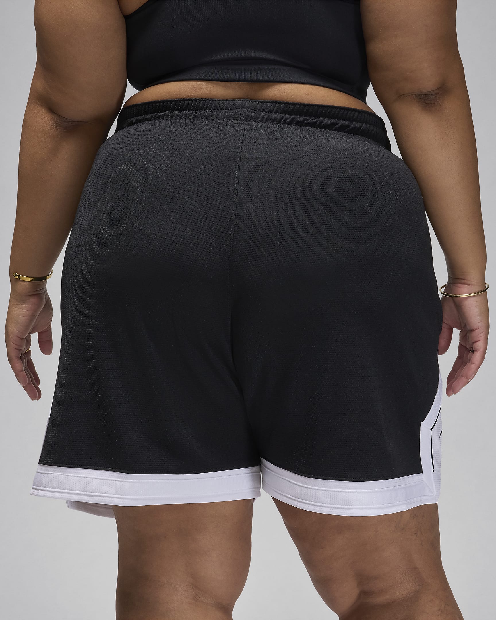 Jordan Sport Women's Diamond Shorts (Plus Size) - Black/White/White/Black