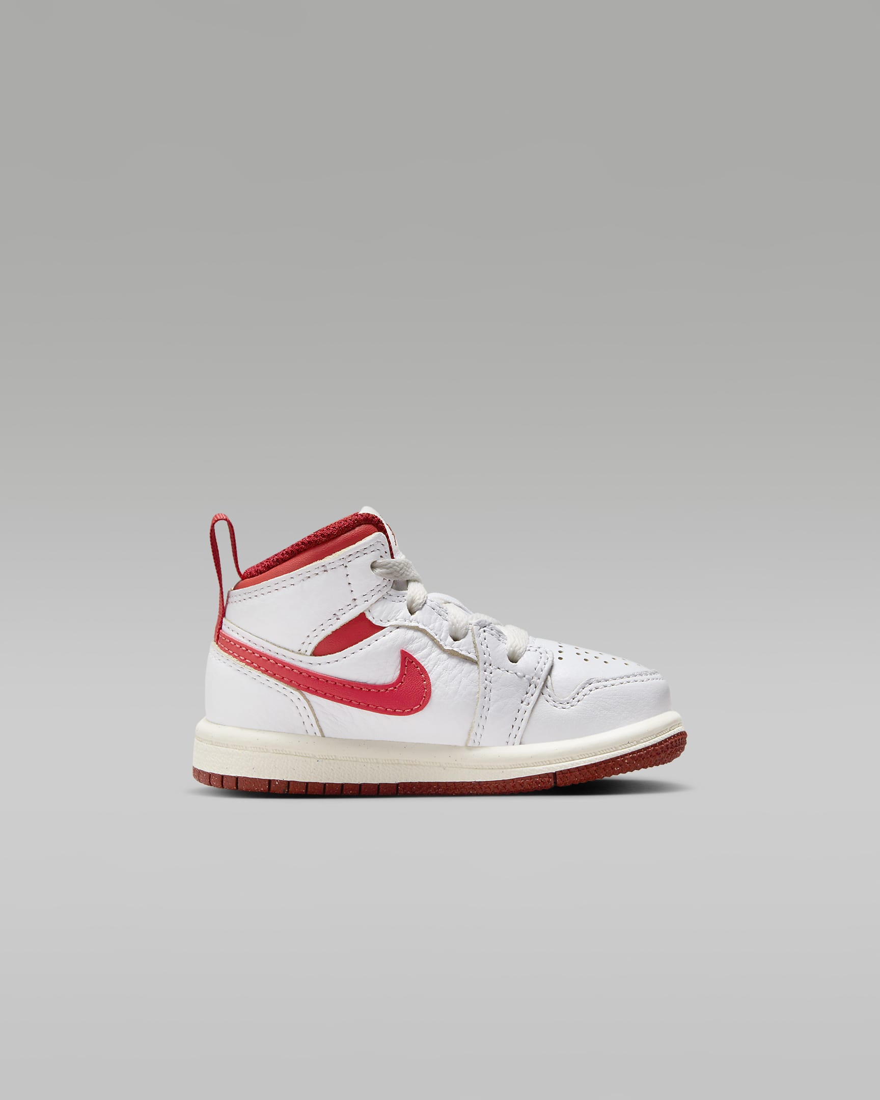 Jordan 1 Mid SE Baby/Toddler Shoes - White/Dune Red/Sail/Lobster