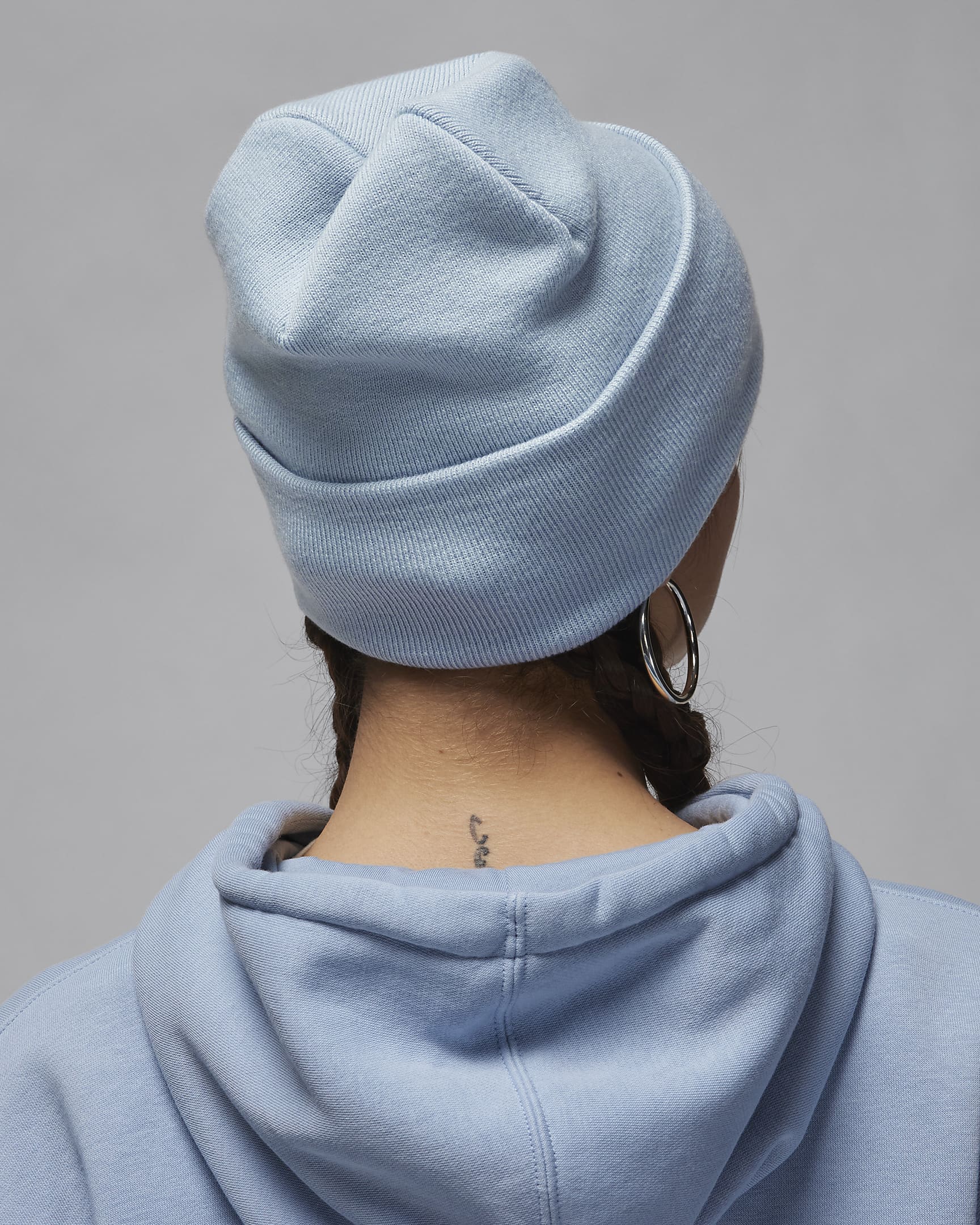 Jordan Peak Essential Beanie - Blue Grey/White