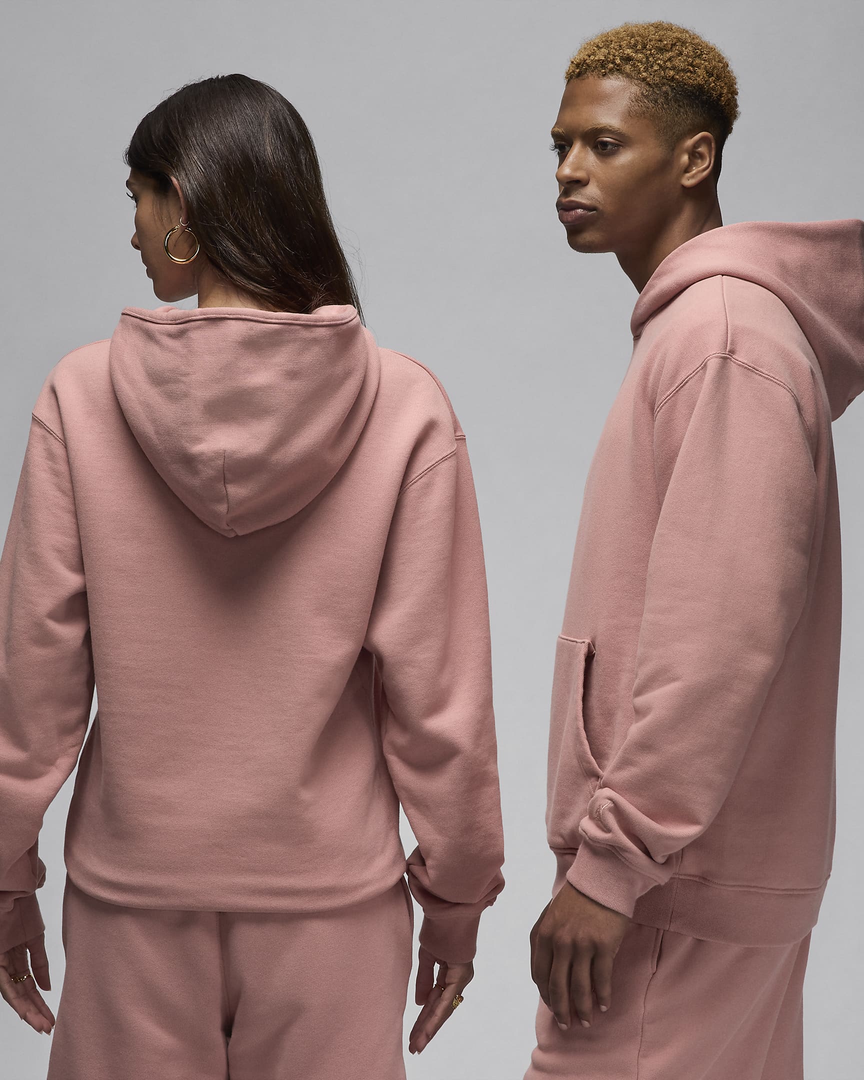 Air Jordan Wordmark Men's Fleece Hoodie - Rust Pink