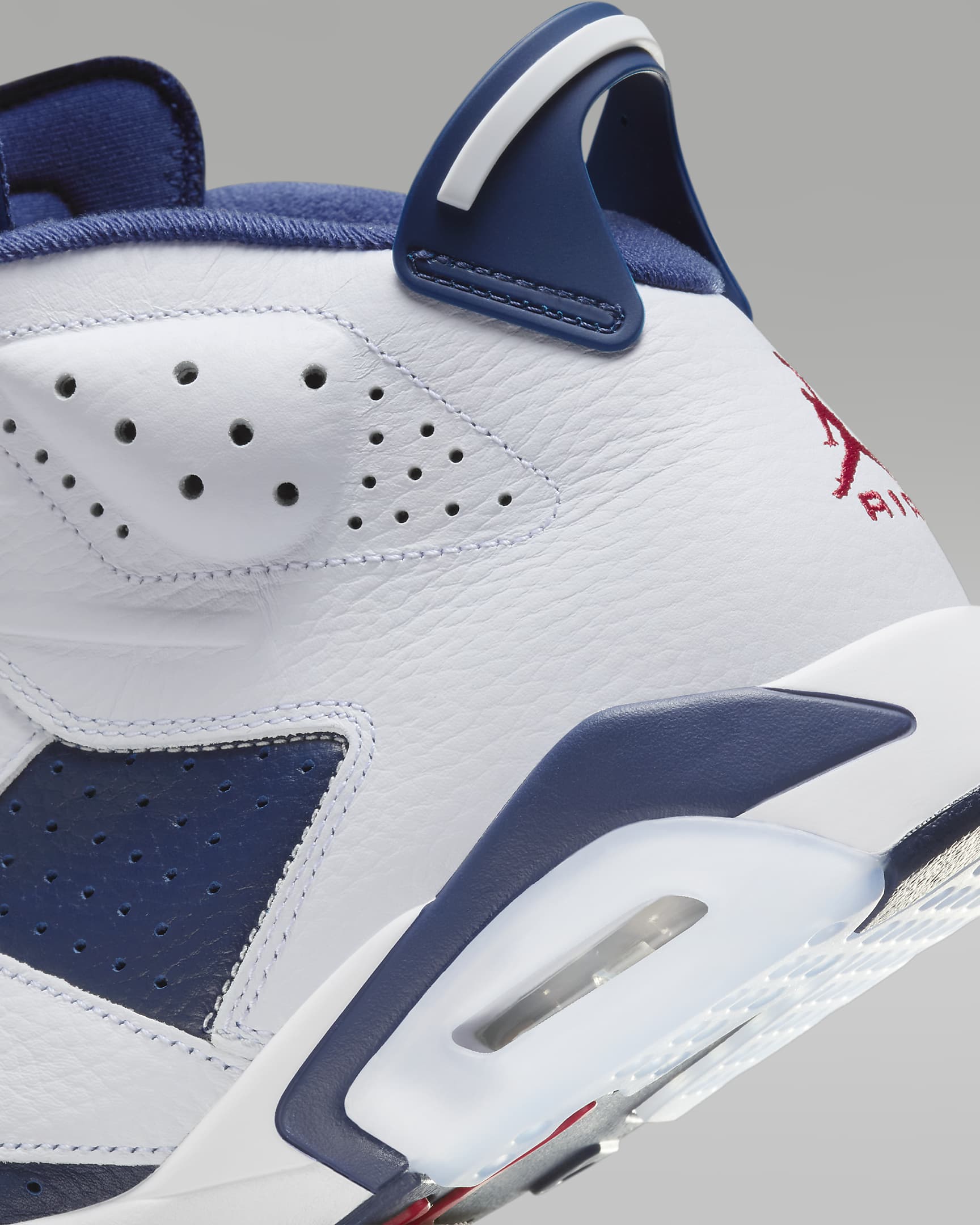 Air Jordan 6 Retro "White and Midnight Navy" Men's Shoes - White/Midnight Navy/Varsity Red