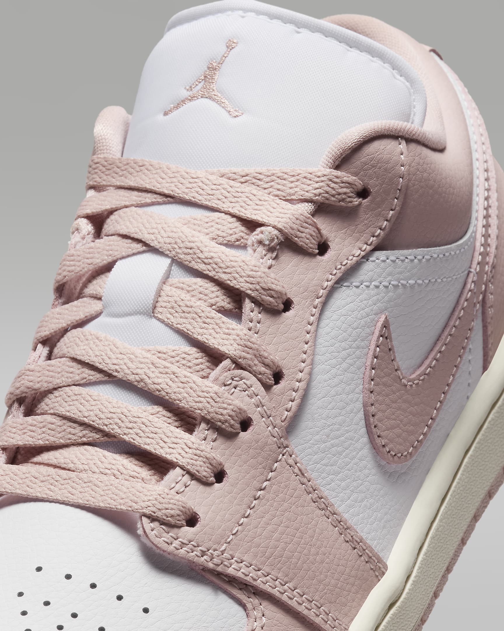 Air Jordan 1 Low Shoes - White/Sail/Pink Oxford