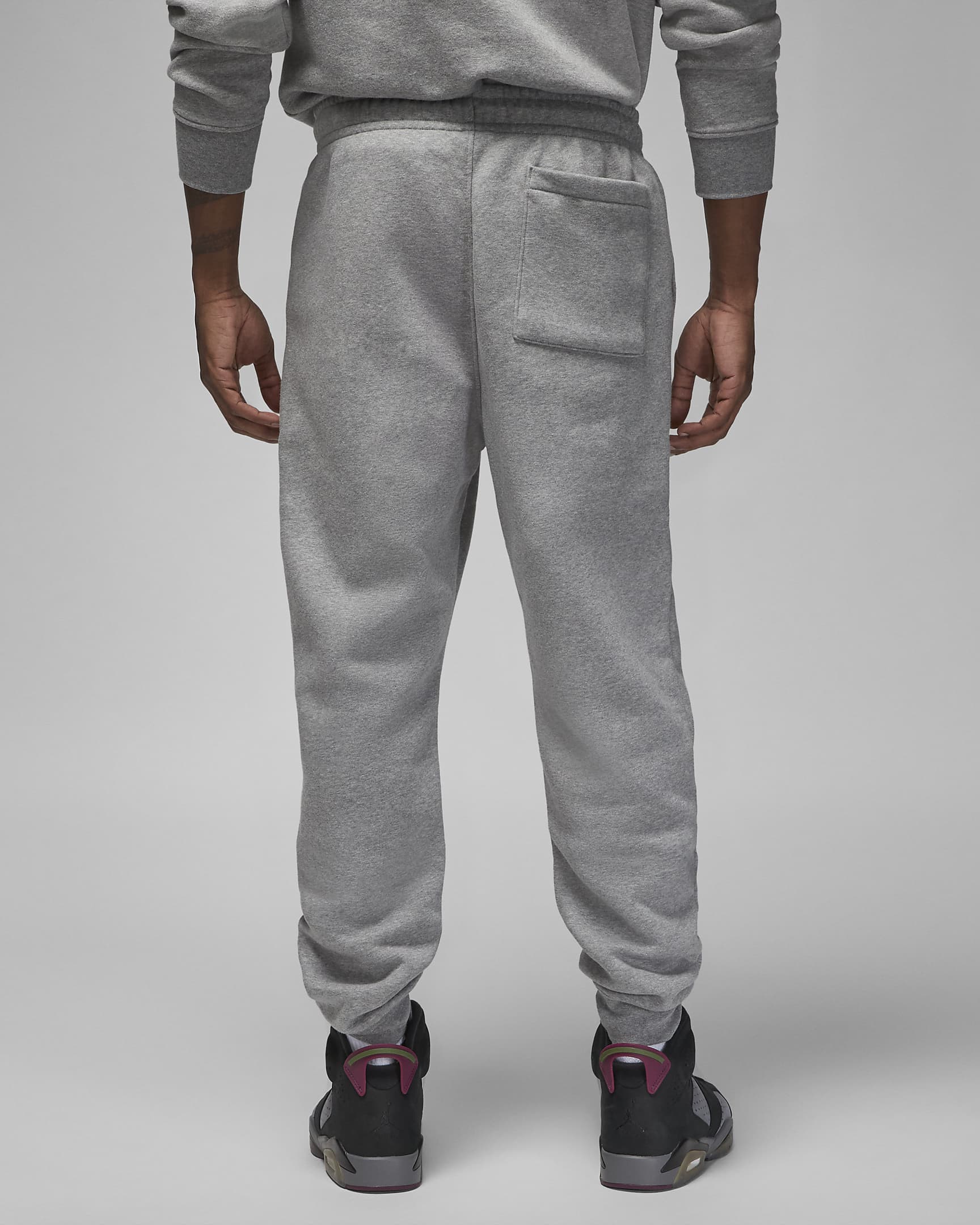 Jordan Brooklyn Fleece Herenbroek - Carbon Heather/Zwart/Wit