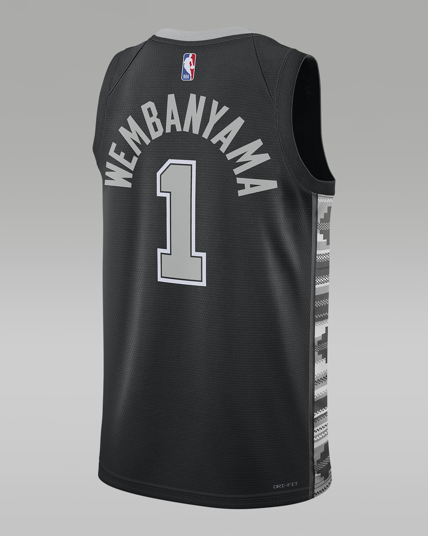 San Antonio Spurs Statement Edition Jordan Dri-FIT NBA Swingman Trikot für Herren - Schwarz/Flat Silver