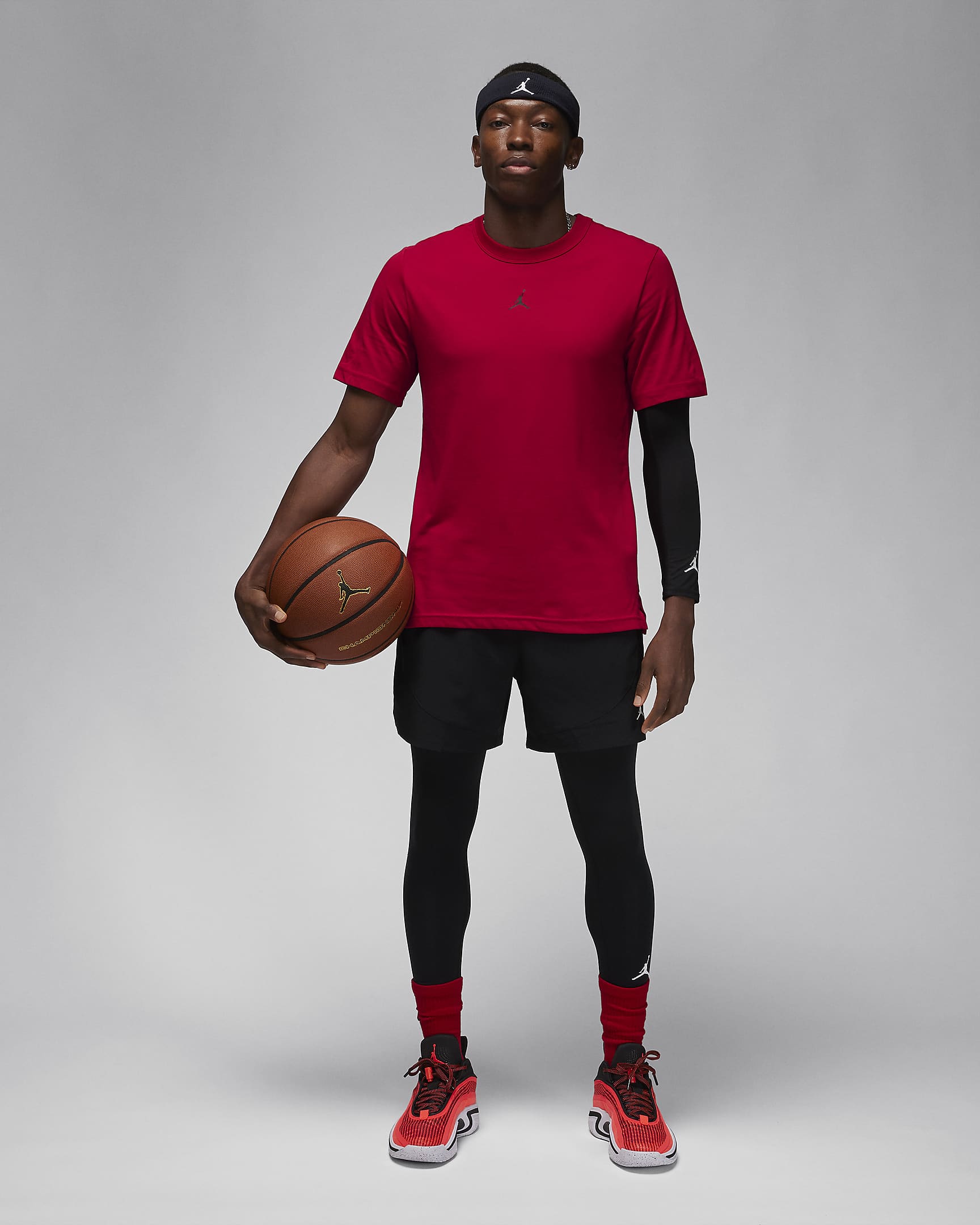 Jordan Sport Men's Dri-FIT Short-Sleeve Top - Gym Red/Black