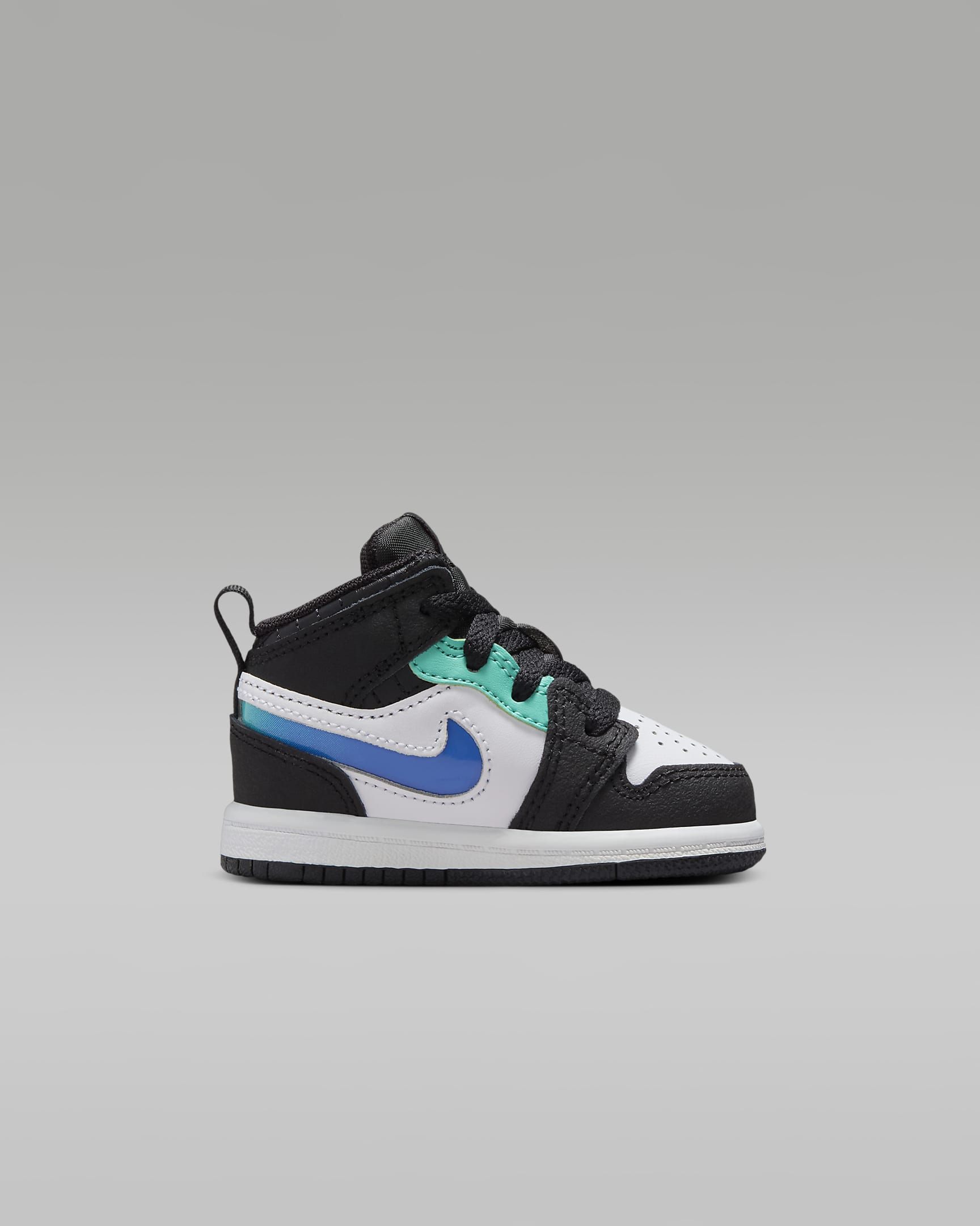 Jordan 1 Mid SE Baby/Toddler Shoes - Black/White/Hyper Jade/Siren Red