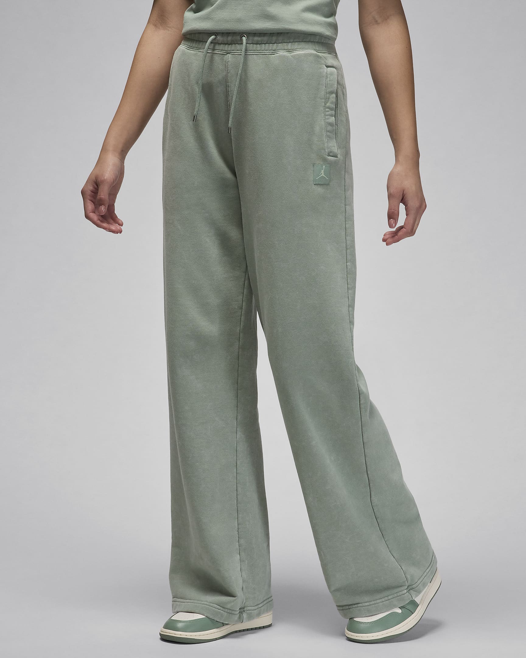 Jordan Flight Fleece Women's Open-Hem Trousers - Jade Smoke