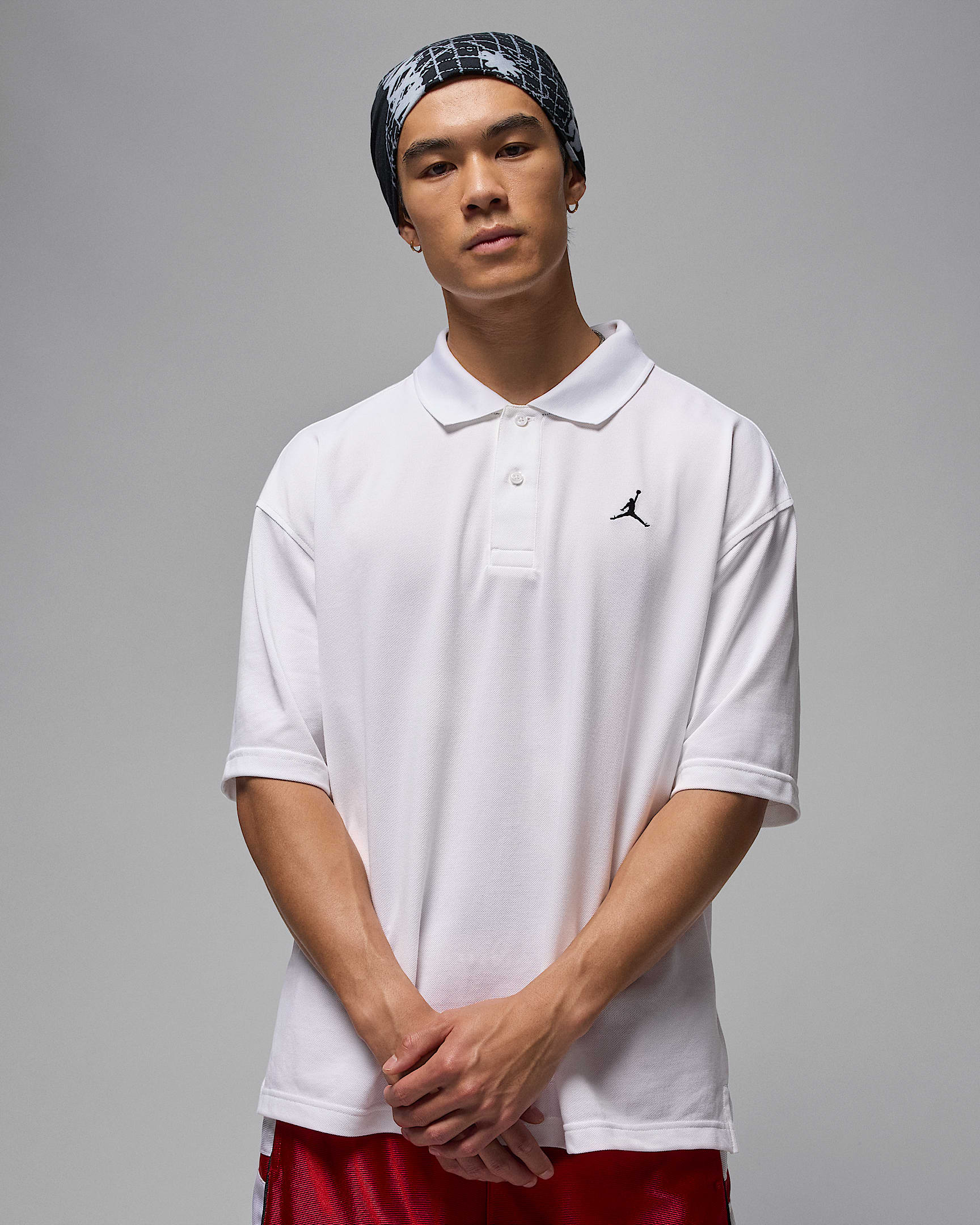 Polo Jordan Brooklyn pour homme - Blanc/Noir
