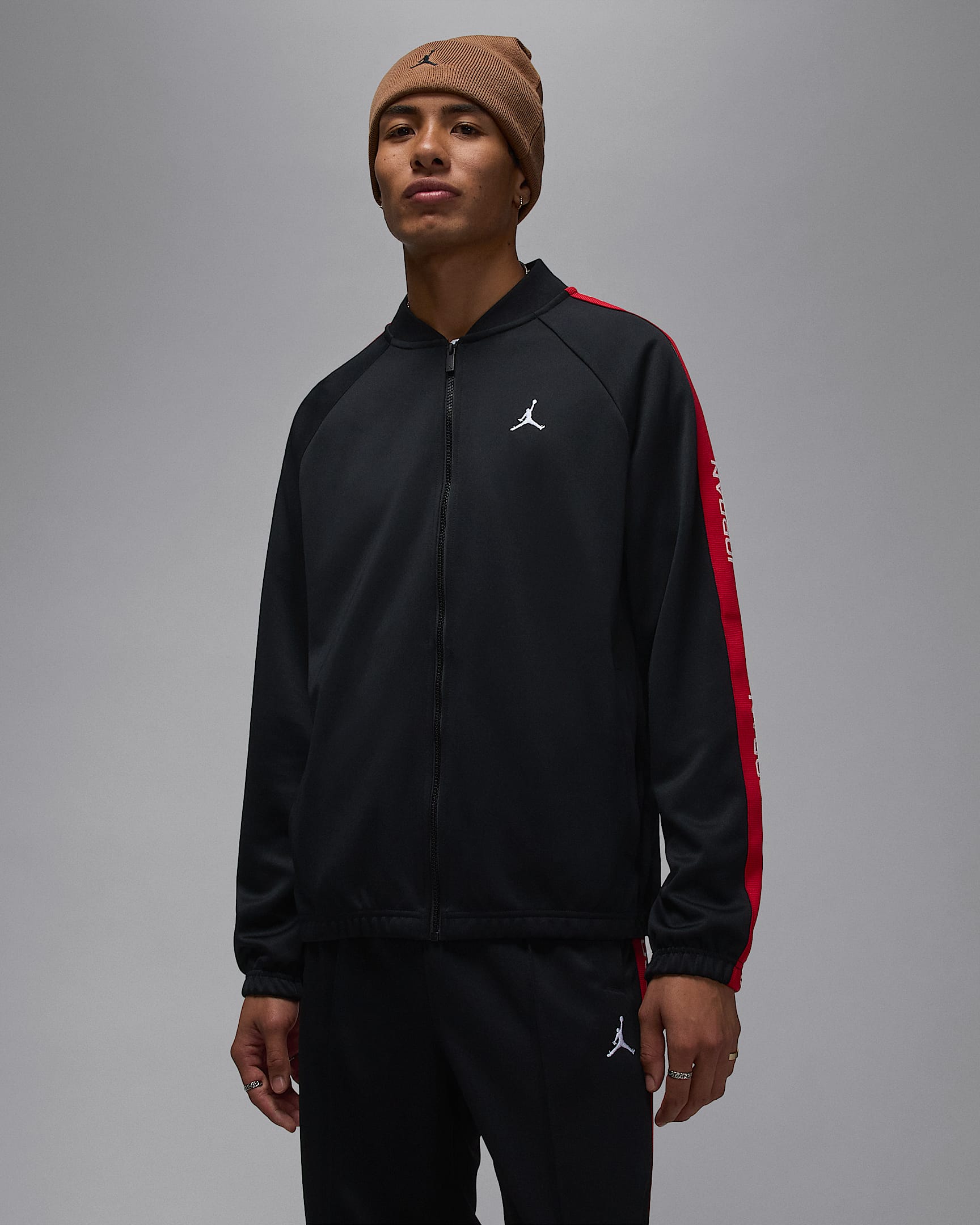 Jordan Essentials Erkek Eşofman Ceketi - Siyah/Gym Red/Beyaz