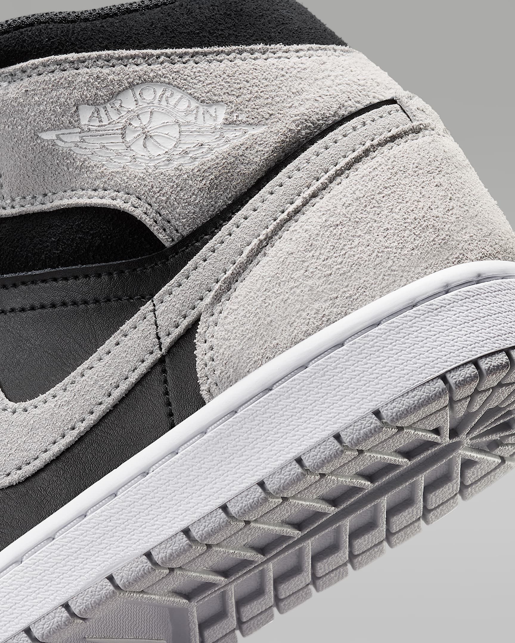 Air Jordan 1 Mid Men's Shoes - Light Smoke Grey/Black/White