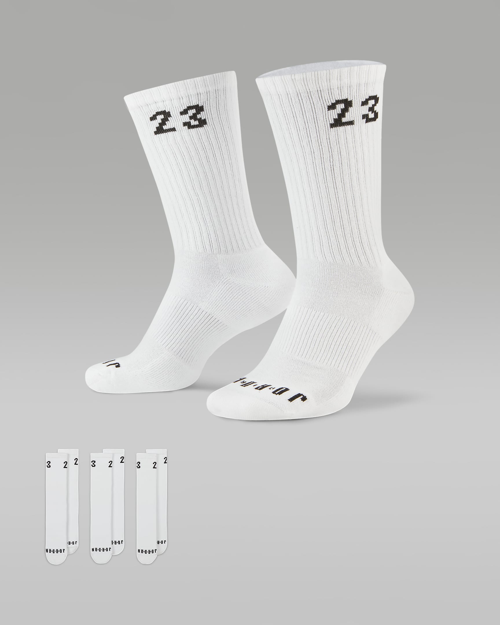 Jordan Essentials Crew Socks (3 Pairs) - White/Black