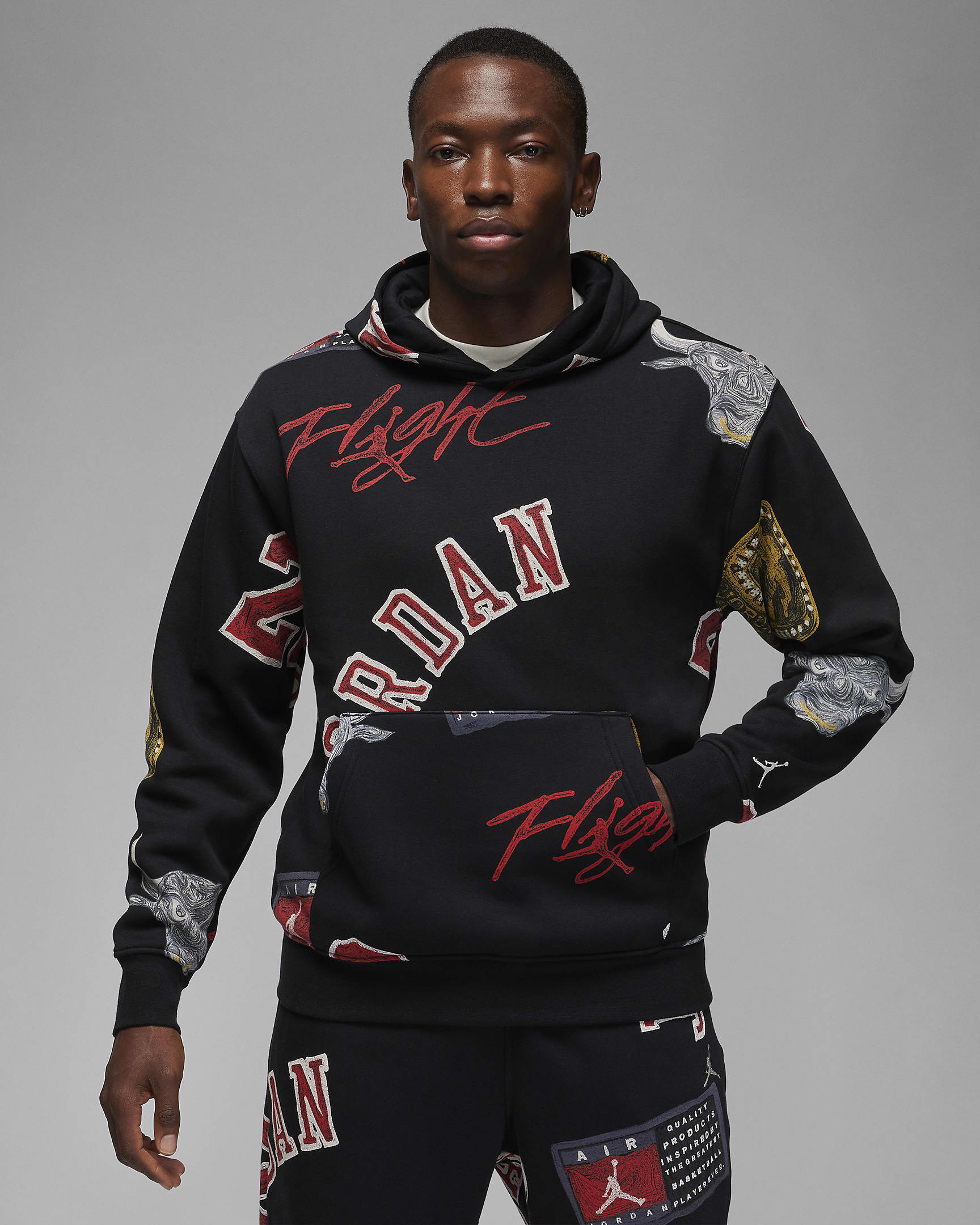 Jordan Brooklyn Fleece Sudadera con capucha - Hombre - Negro/Sail