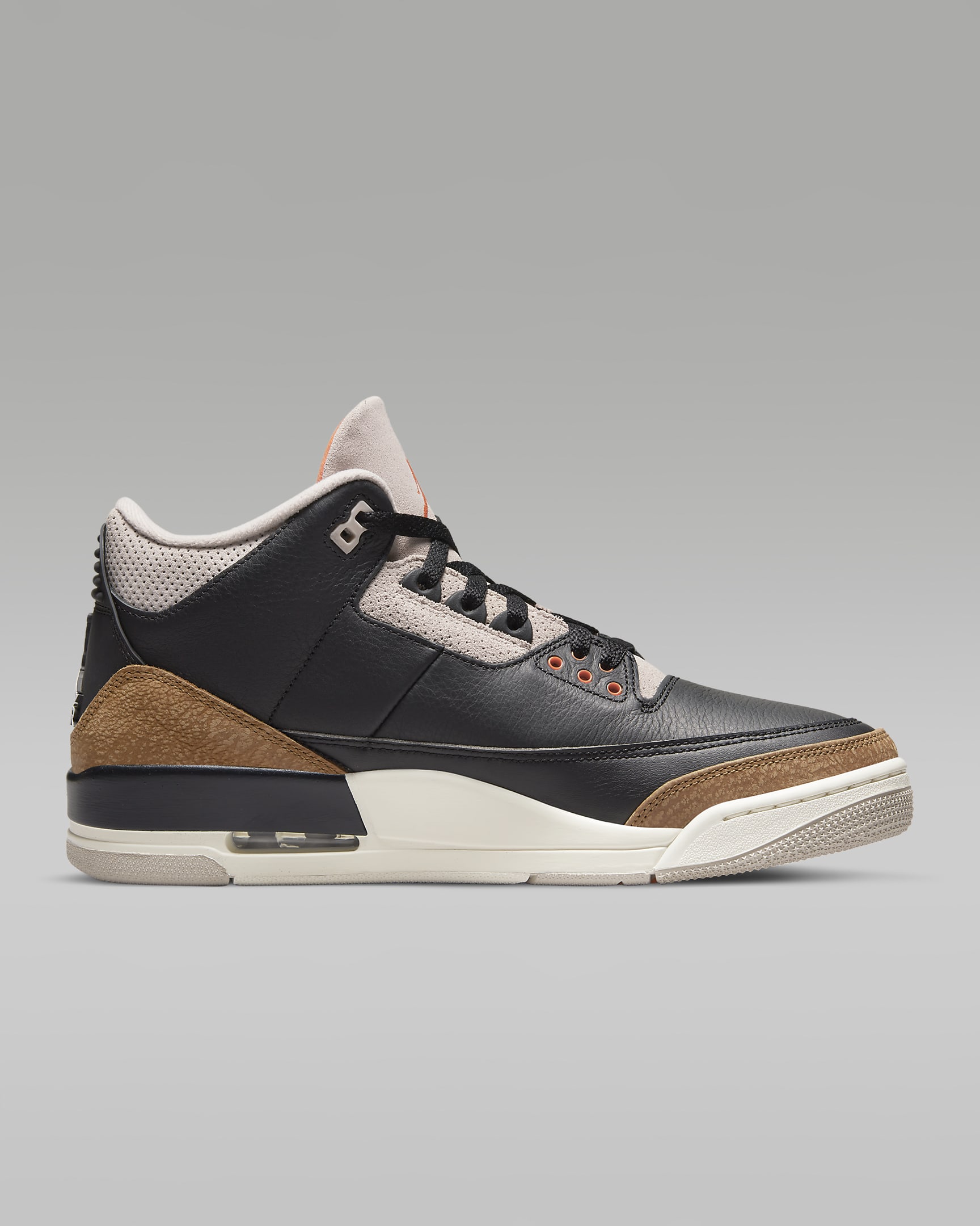 Air Jordan 3 Retro Men's Shoes - Black/Fossil Stone/Sail/Rush Orange