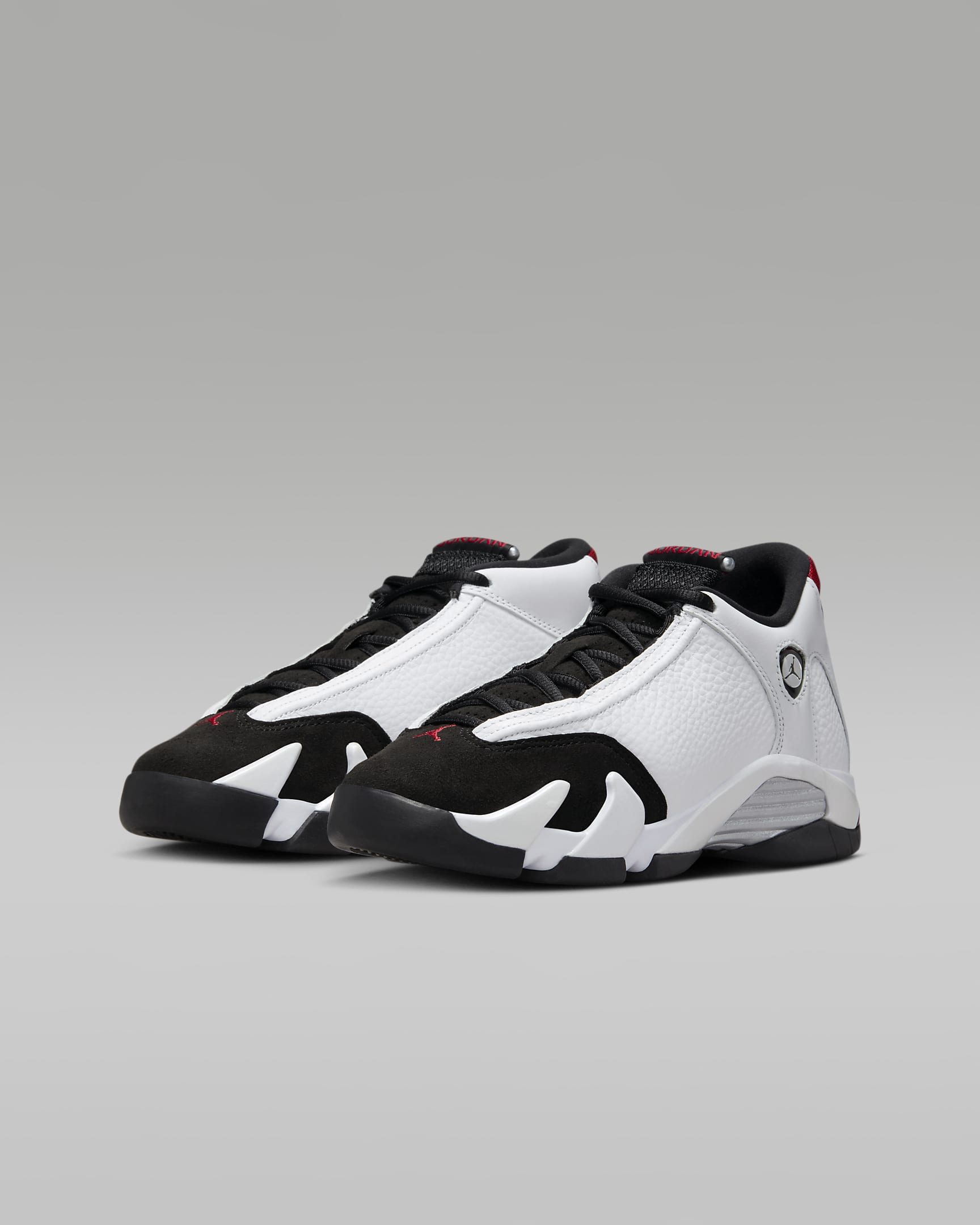 Air Jordan 14 Retro "Black Toe" Big Kids' Shoes - White/Black/Metallic Silver/Varsity Red