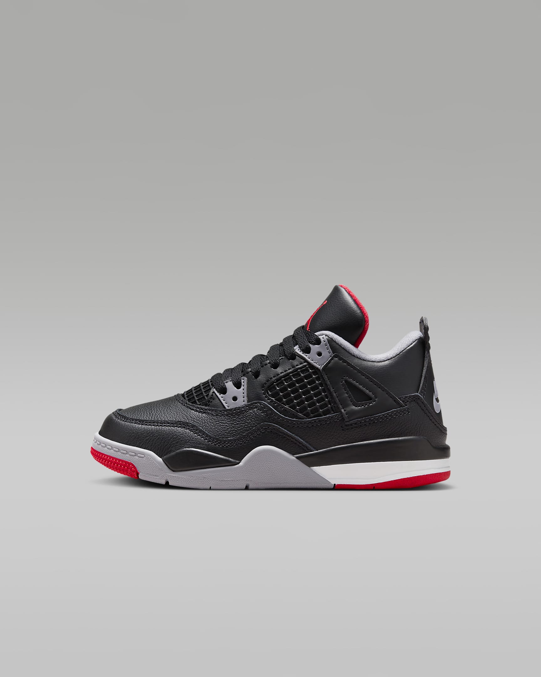 Jordan 4 Retro Little Kids' Shoes - Black/Cement Grey/Summit White/Fire Red