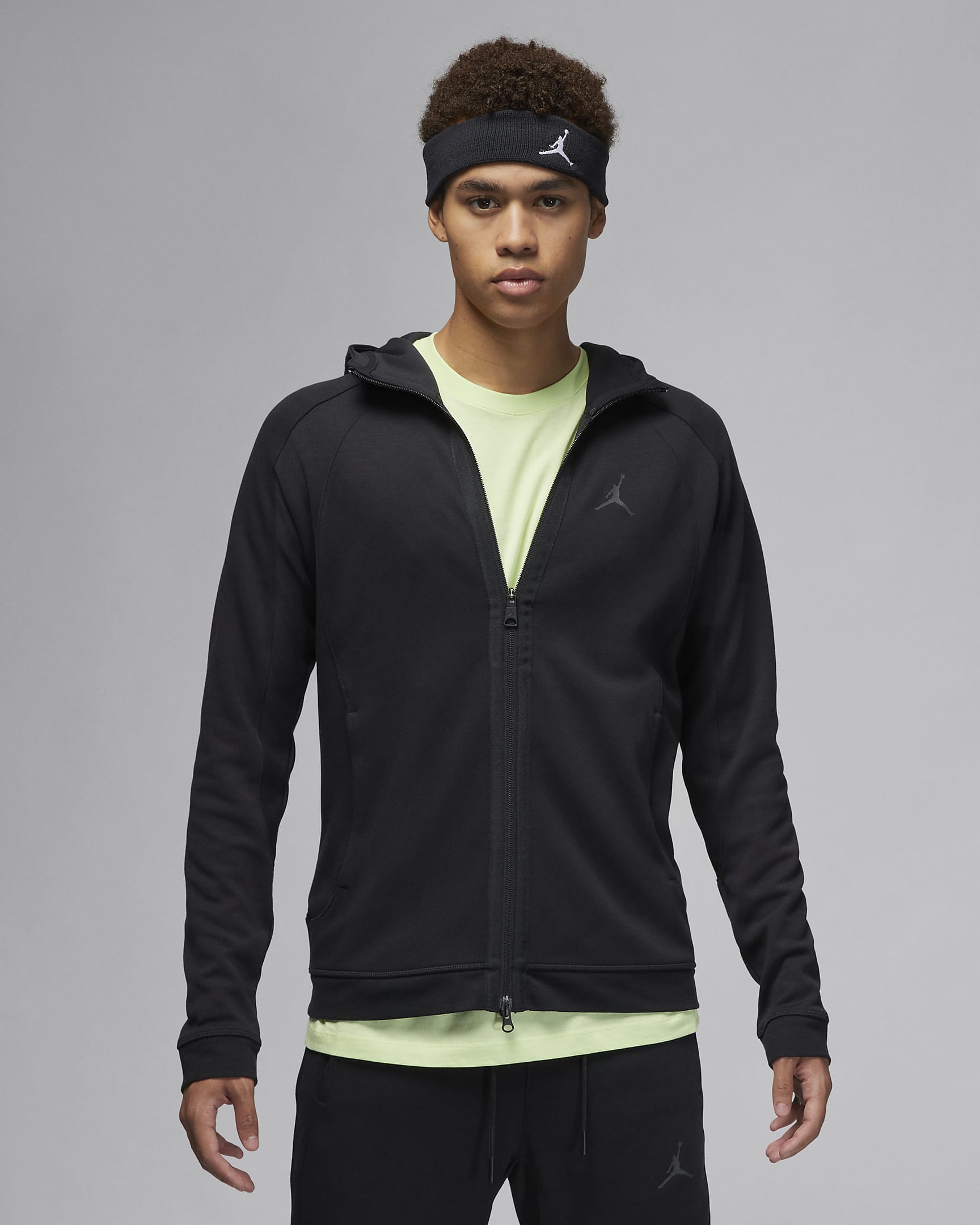 Jordan Dri-FIT Sport Men's Air Fleece Full-Zip Hoodie - Black/Black