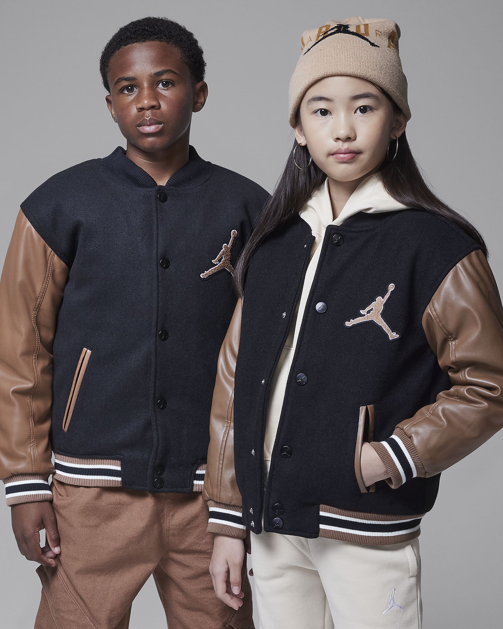 Jordan Big Kid's Varsity Jacket - Archaeo Brown