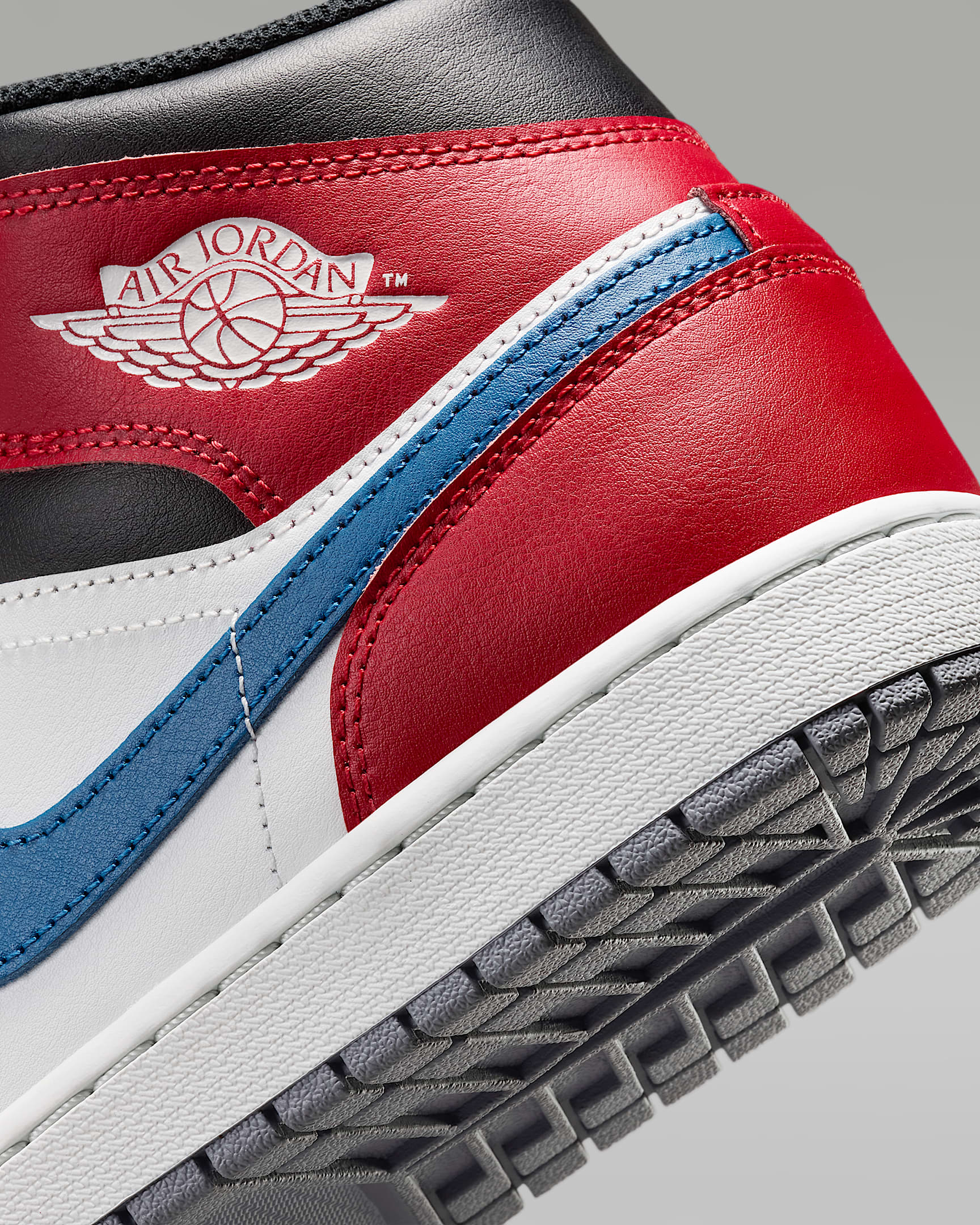 Air Jordan 1 Mid Men's Shoes - True Blue/Varsity Red/Black/Summit White