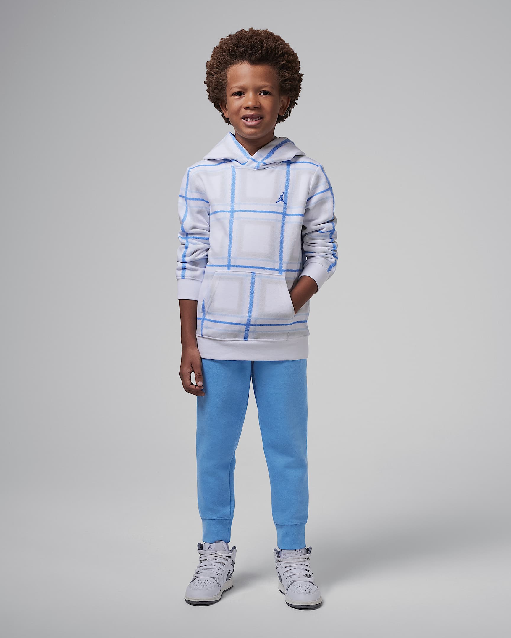 Jordan Brooklyn Essentials Younger Kids' 2-Piece Festive Pullover Hoodie Set - Legend Blue
