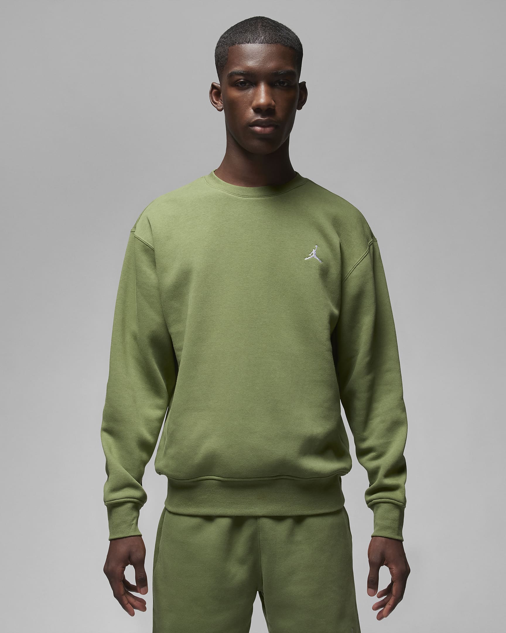 Jordan Brooklyn Fleece Men's Crewneck Sweatshirt - Sky J Light Olive/White