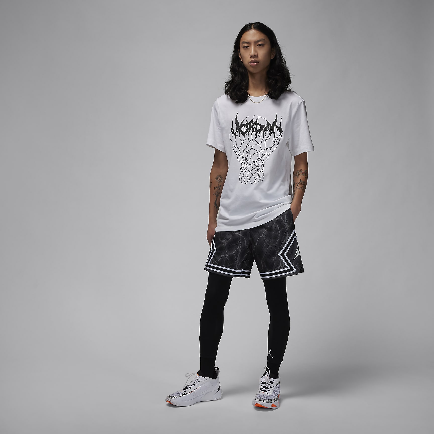 Jordan Dri-FIT Sport Men's Diamond Shorts - Black/White/White