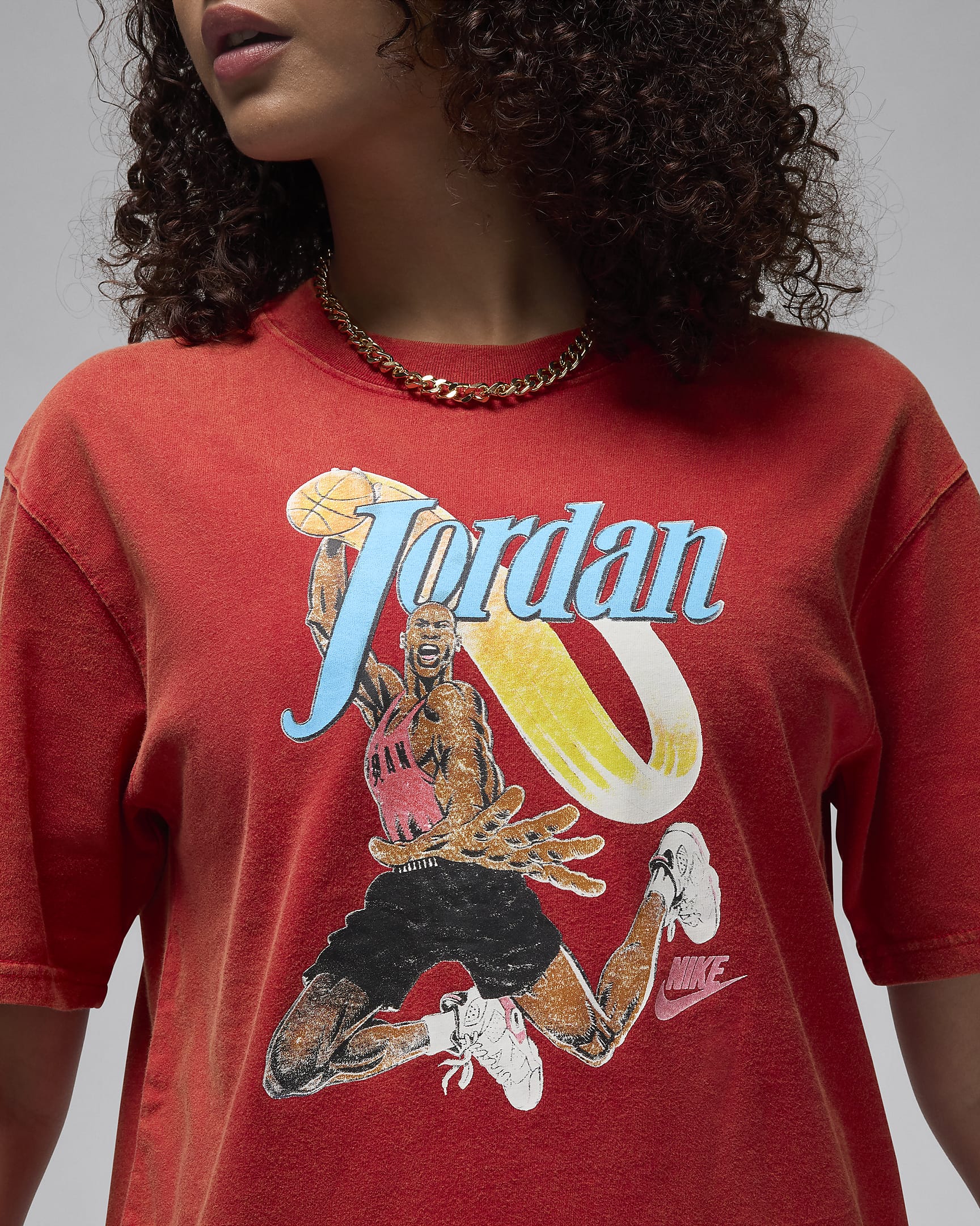 Playera con gráfico de novia para mujer Jordan - Rojo gimnasio/Blanco