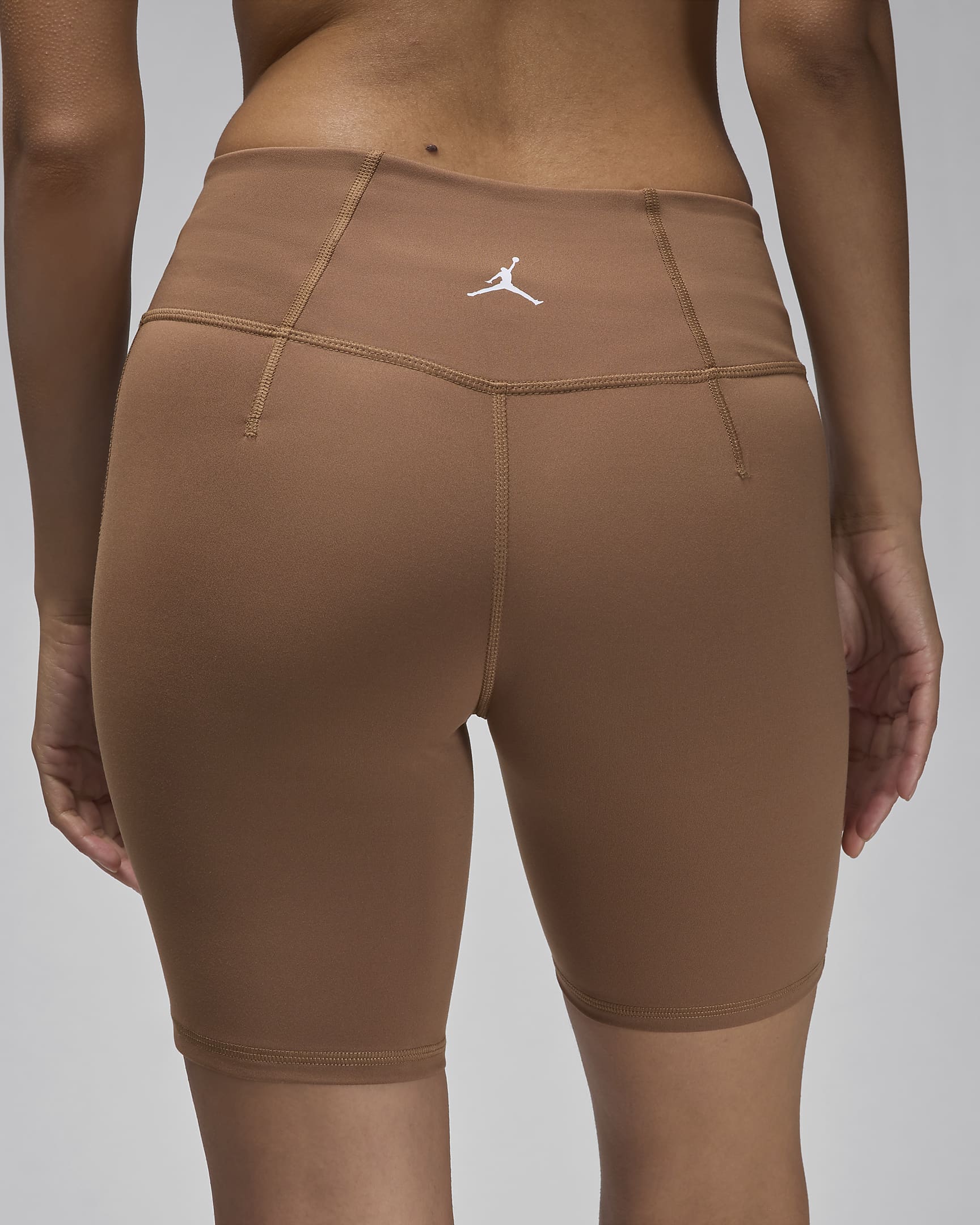 Jordan Sport Women's High-Waisted 18cm (approx.) Bike Shorts - Archaeo Brown/White