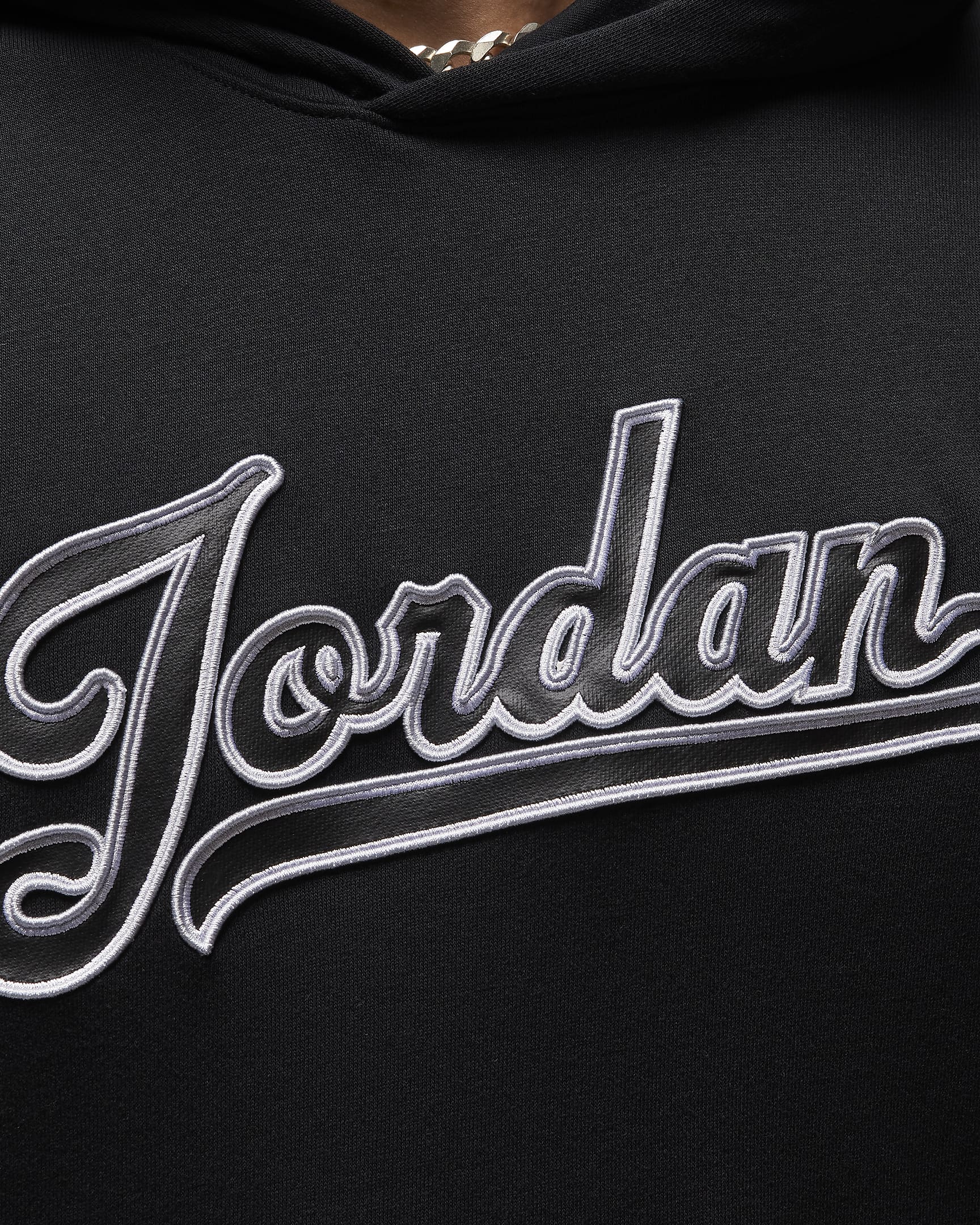 เสื้อมีฮู้ดผ้าฟลีซผู้ชายแบบสวม Jordan Flight MVP - ดำ