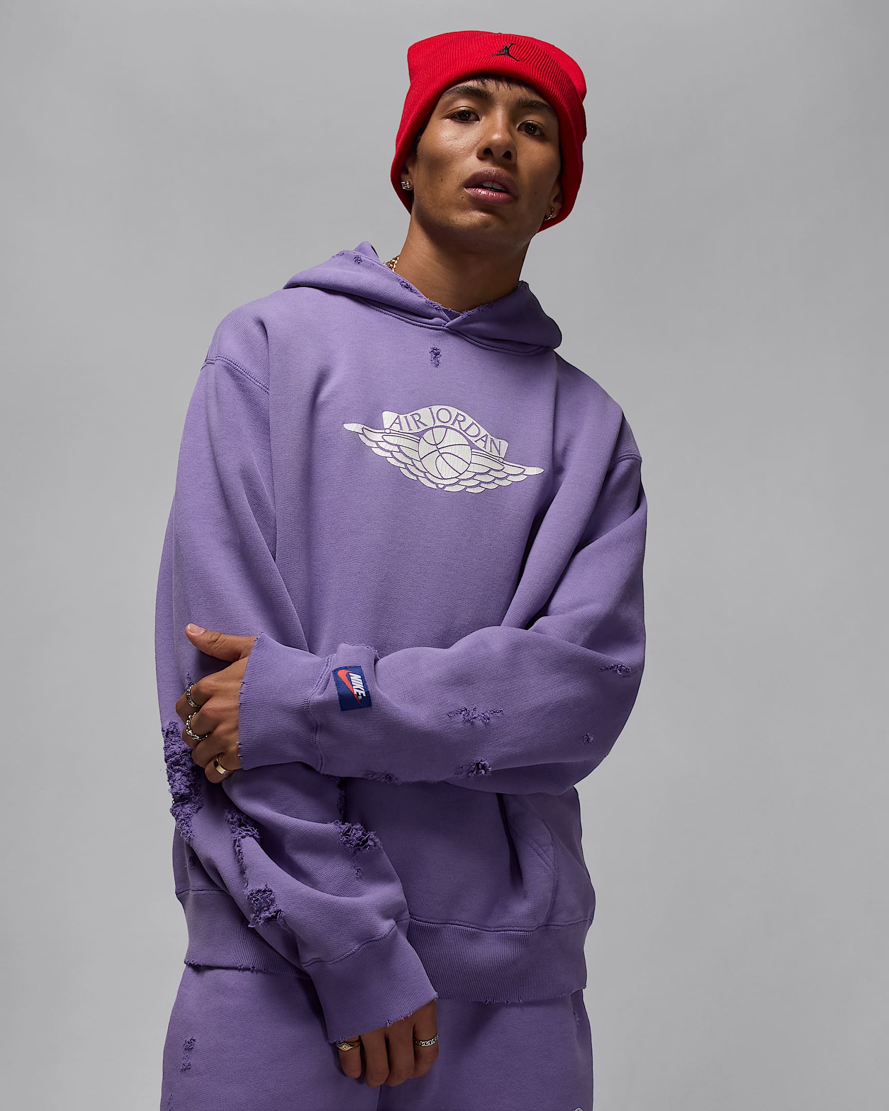 Jordan Rare Air Fleece Erkek Kapüşonlu Sweatshirt'ü - Purple Earth