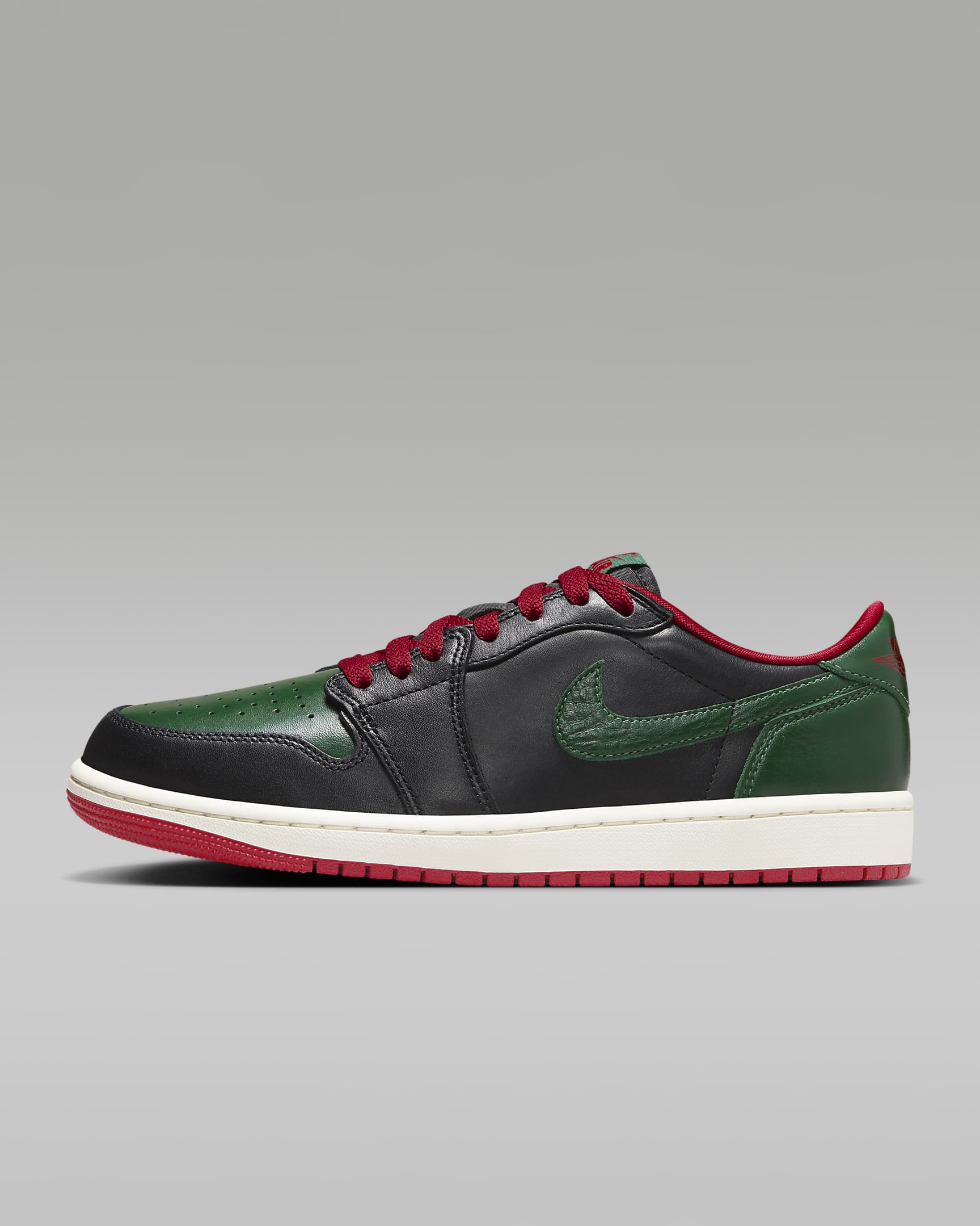 Air Jordan 1 Low OG 'Black/Gorge Green' Women's Shoes - Black/Varsity Red/Sail/Gorge Green