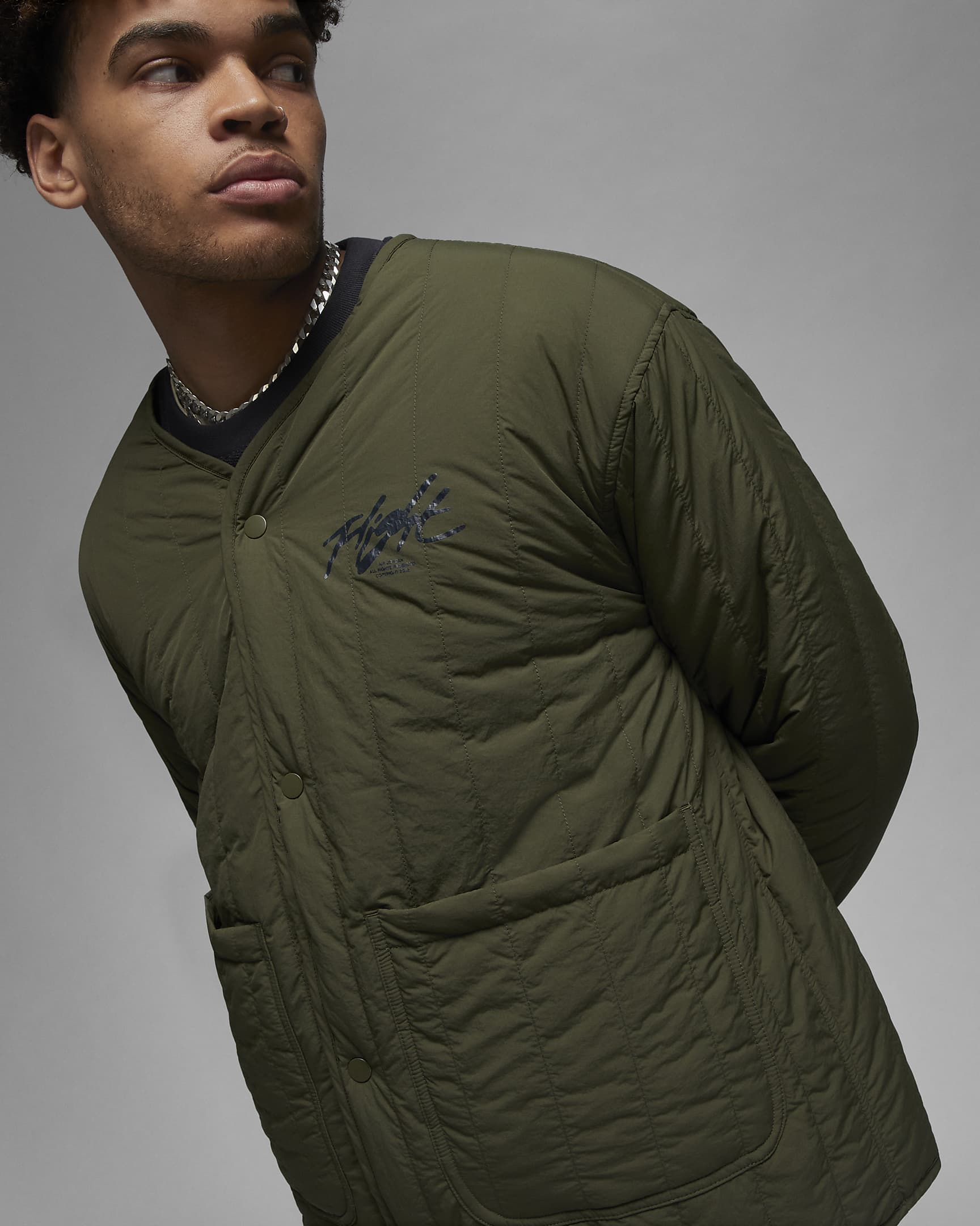 Jordan Flight Heritage Men's Liner Jacket - Off-Noir/Cargo Khaki