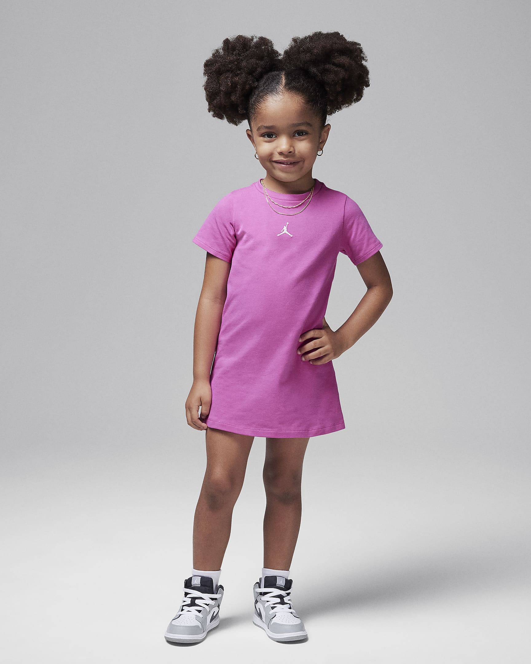 Vestido playera infantil Jordan Brooklyn Essentials - Rosa pasión