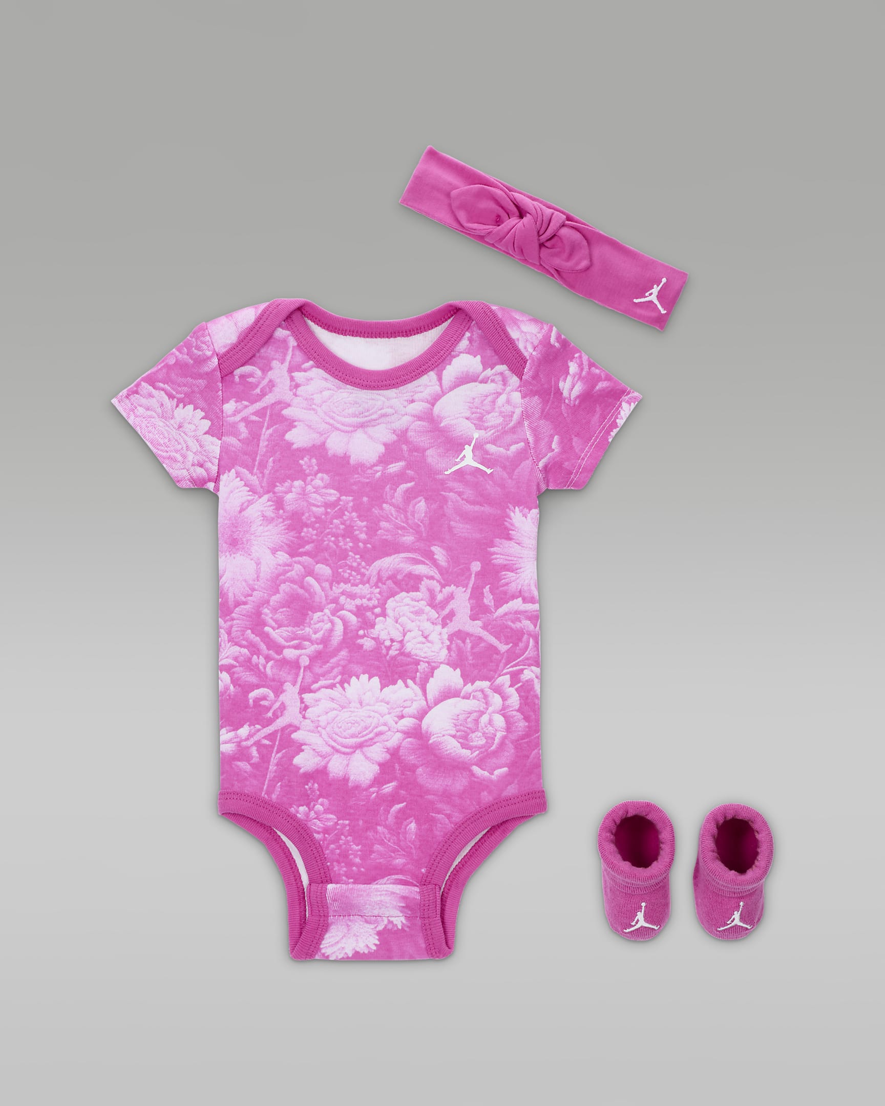 Jordan Brooklyn Essentials Baby (09M) 3Piece Printed Bodysuit Set