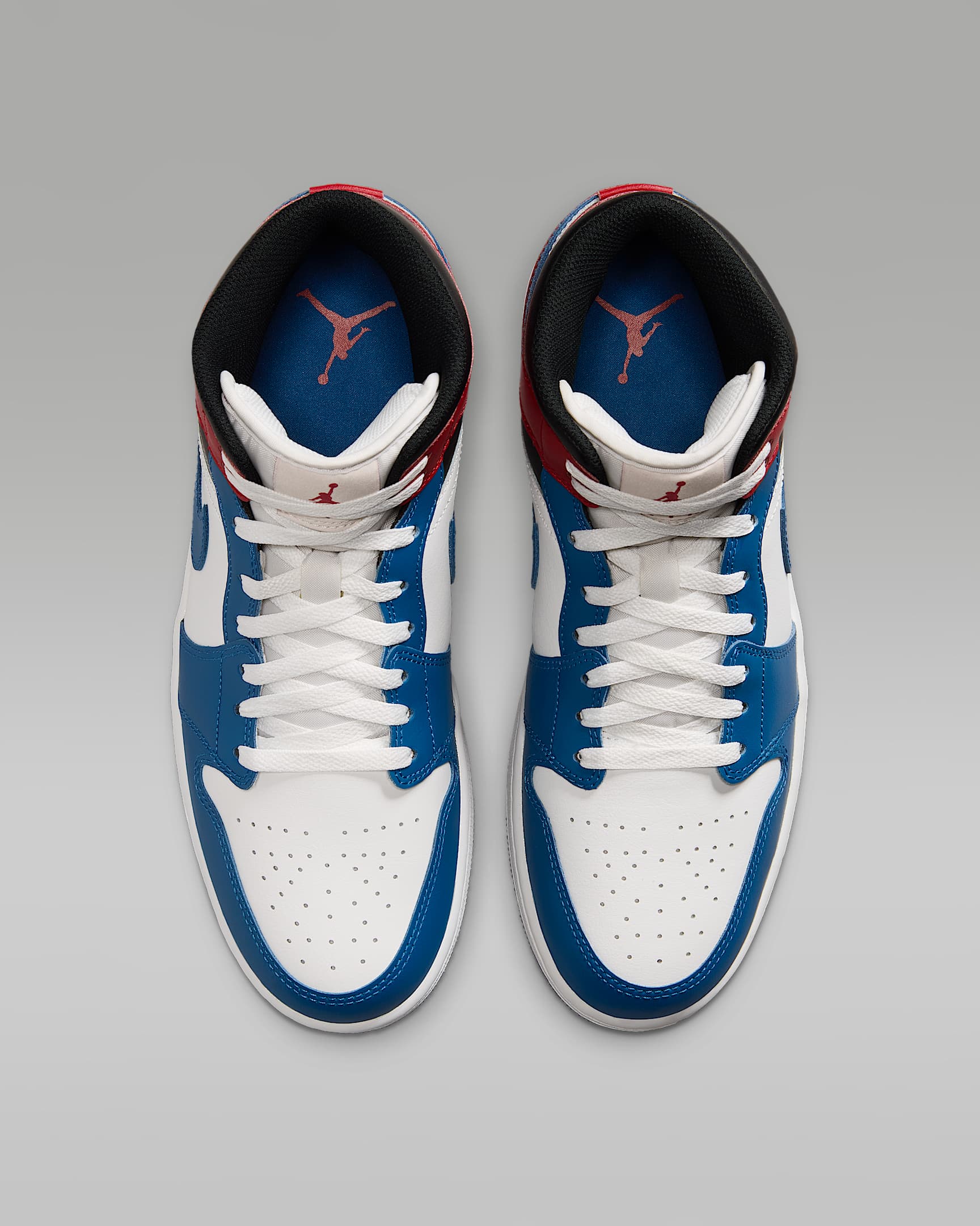 Air Jordan 1 Mid Men's Shoes - True Blue/Varsity Red/Black/Summit White