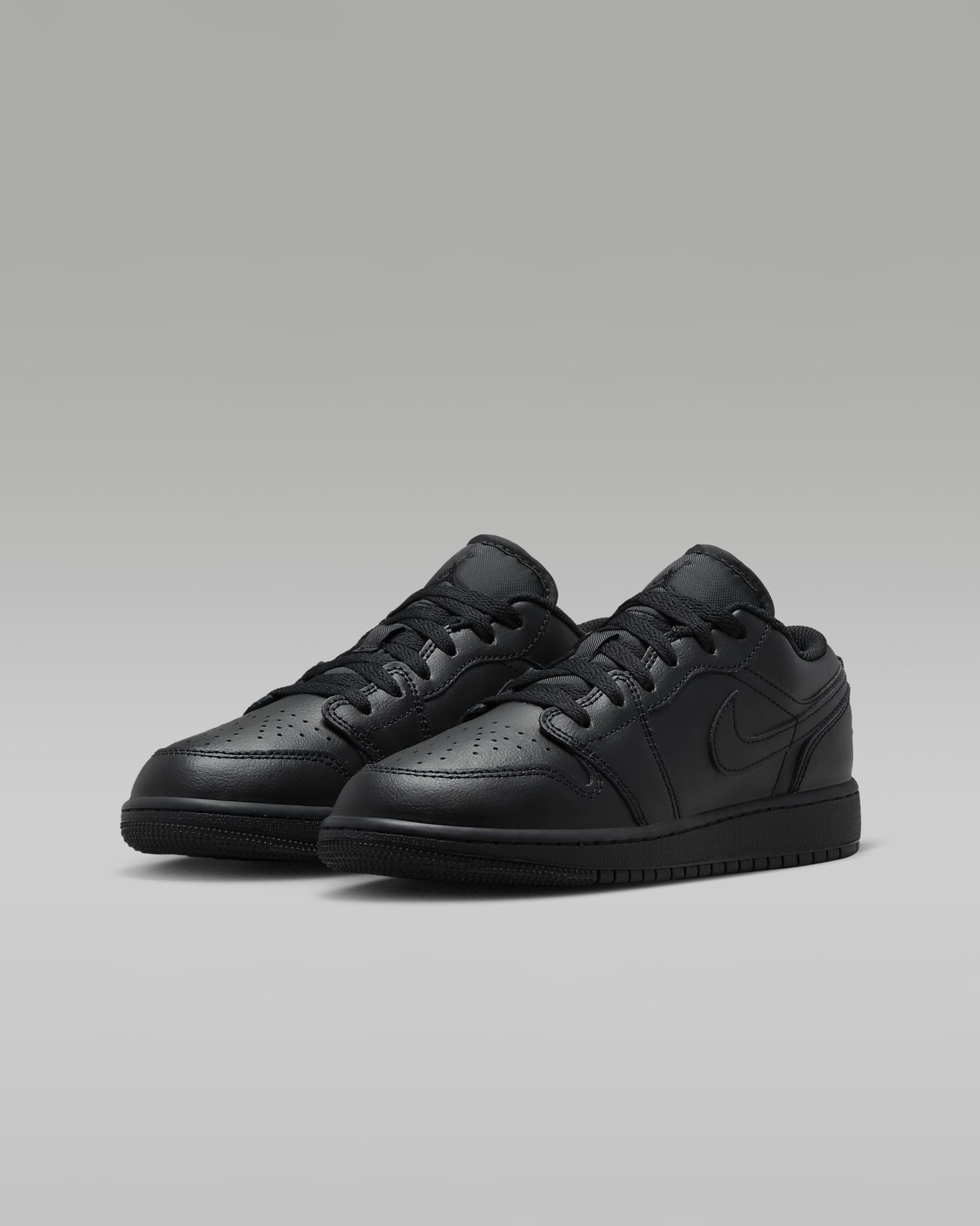 Air Jordan 1 Low-sko til større børn - sort/sort/sort