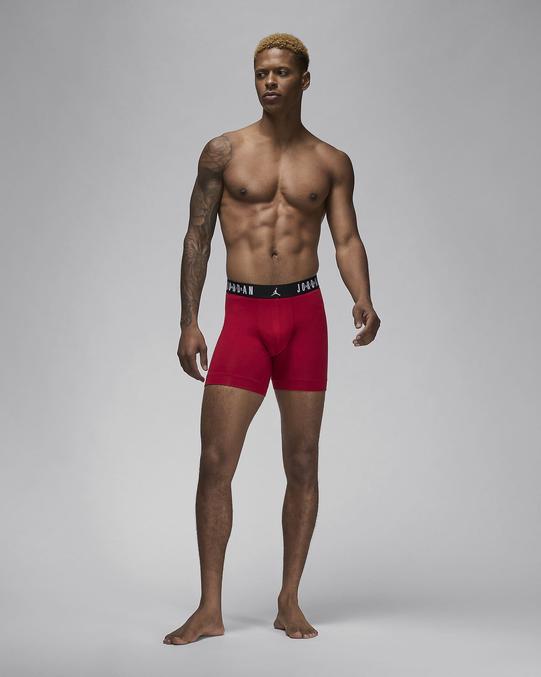 Jordan Flight Cotton Herren-Boxershorts (3er-Pack) - Gym Red/Schwarz