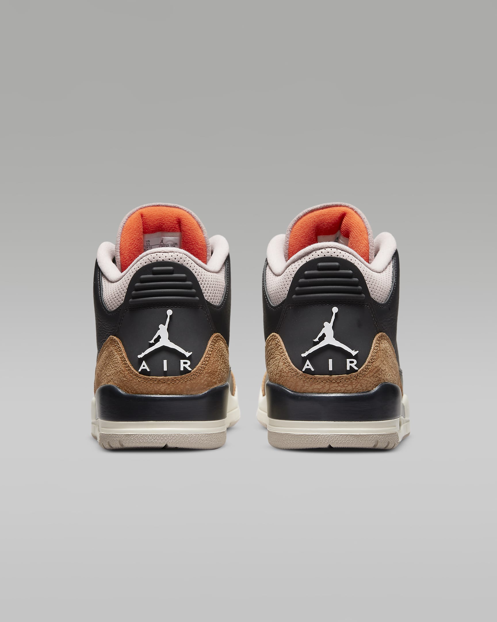 Air Jordan 3 Retro Men's Shoes - Black/Fossil Stone/Sail/Rush Orange