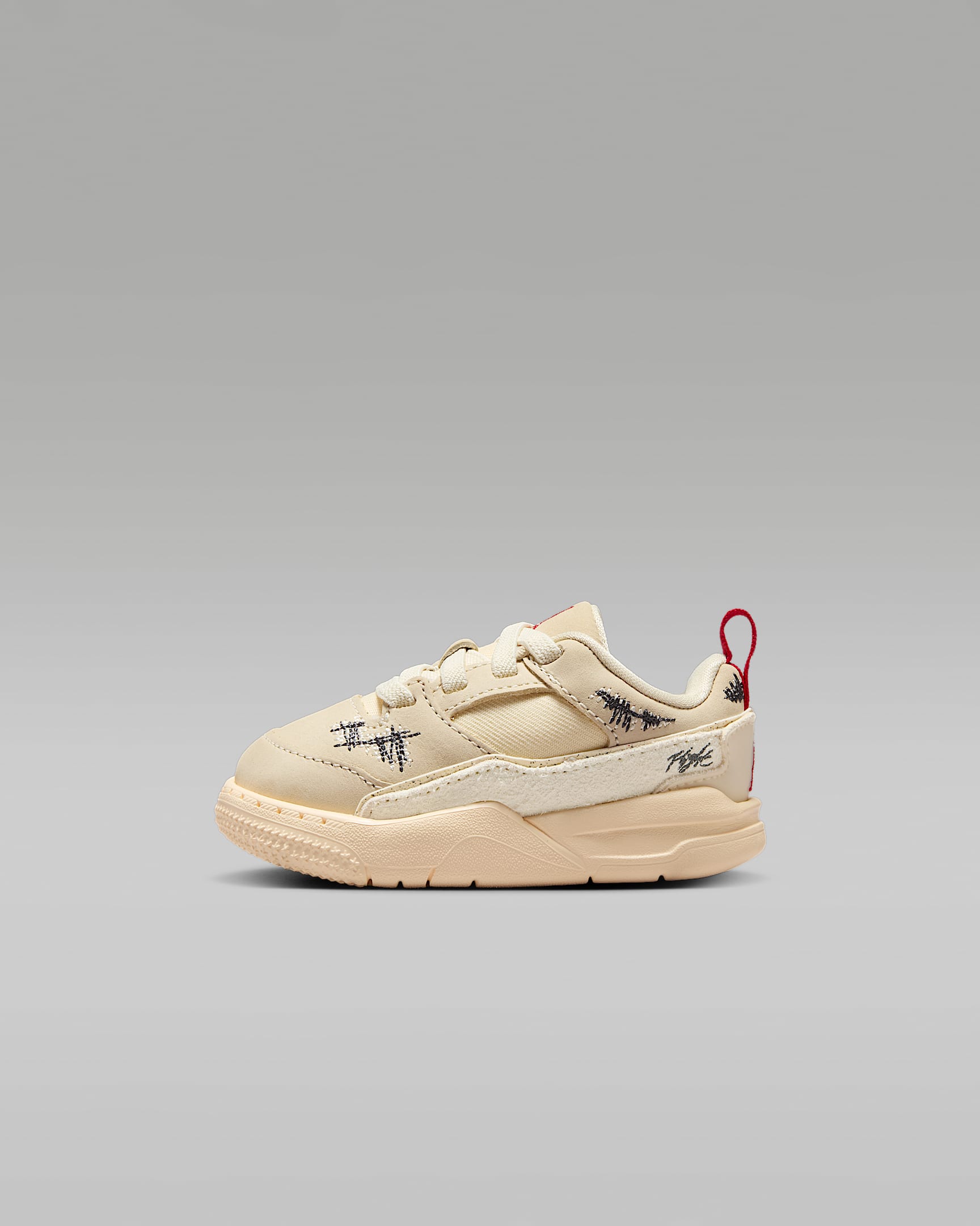 Jordan Flight Court x Téla Baby/Toddler Shoes - Coconut Milk/Muslin/Off Noir/Varsity Red