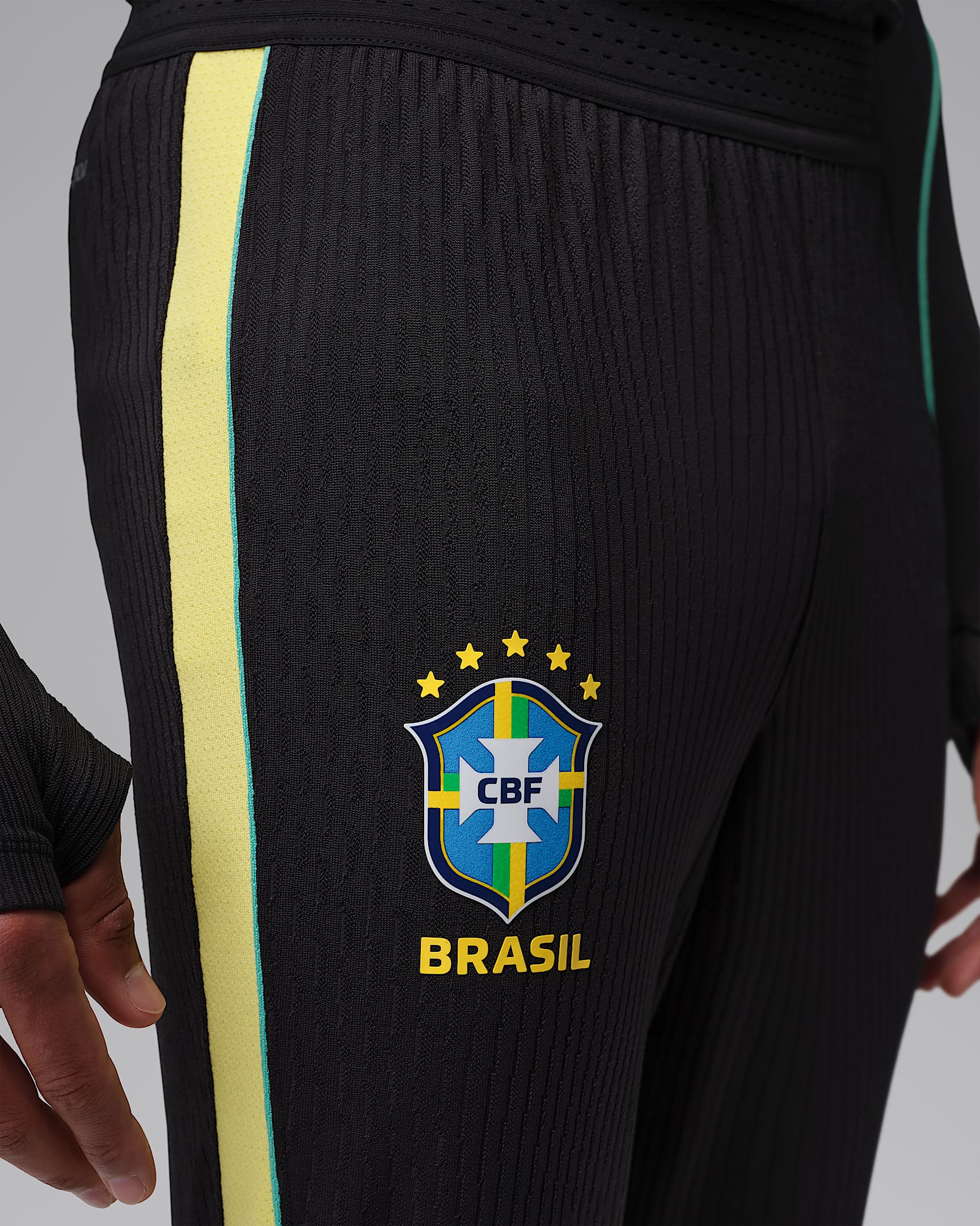 Brazil Strike Elite Men's Jordan Dri-FIT ADV Football Knit Pants - Black/Yellow Pulse/Light Menta/Infrared 23