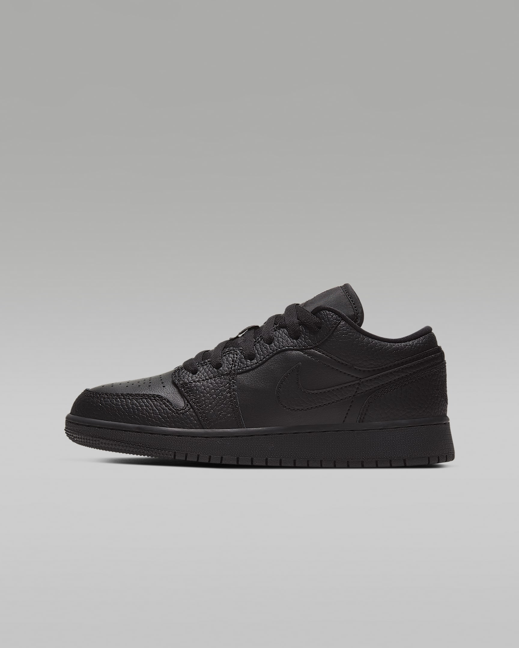 Air Jordan 1 Low Big Kids' Shoes - Black/Black/Black