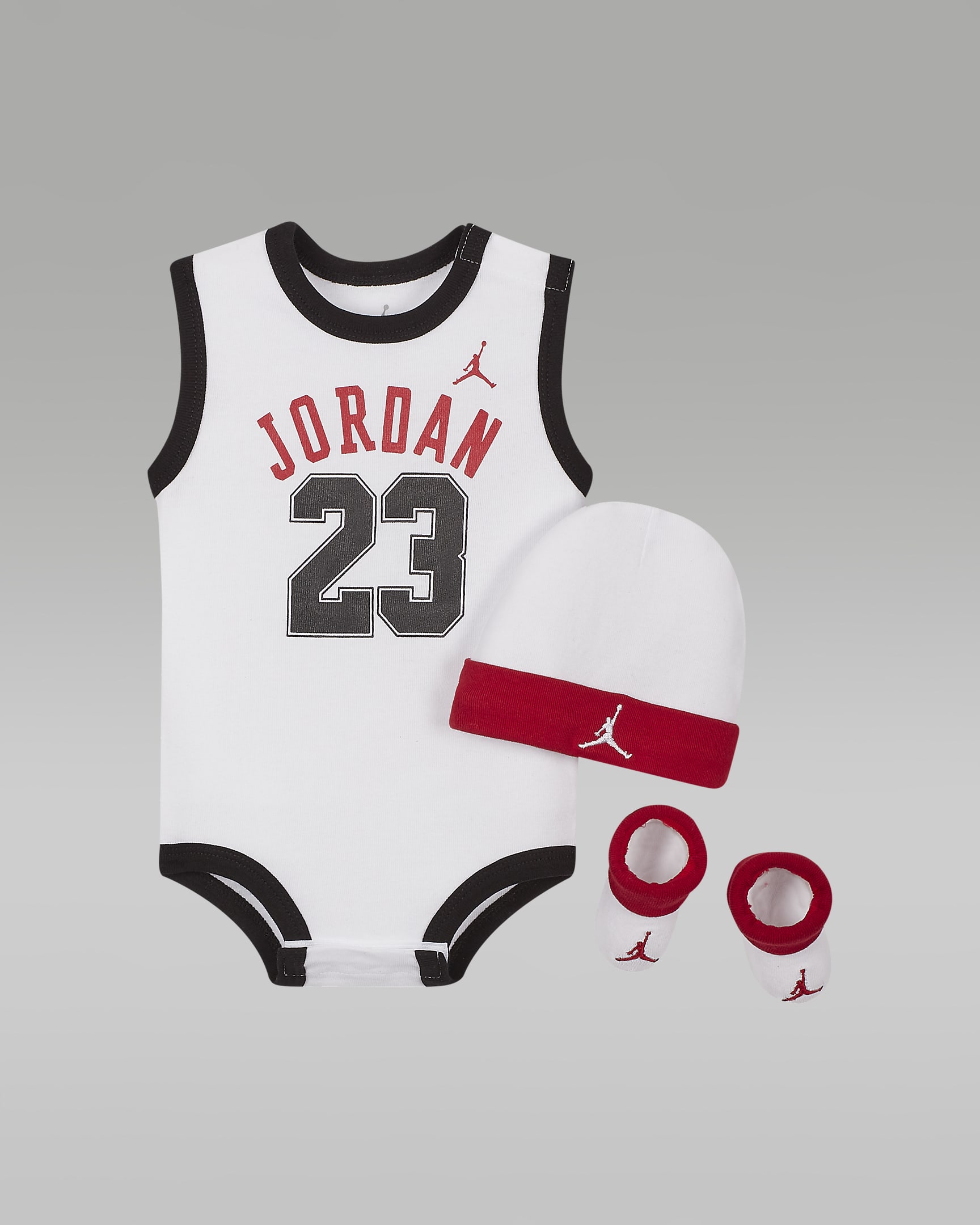 Ensemble body, bonnet et chaussons Jordan Jumpman pour bébé - Blanc