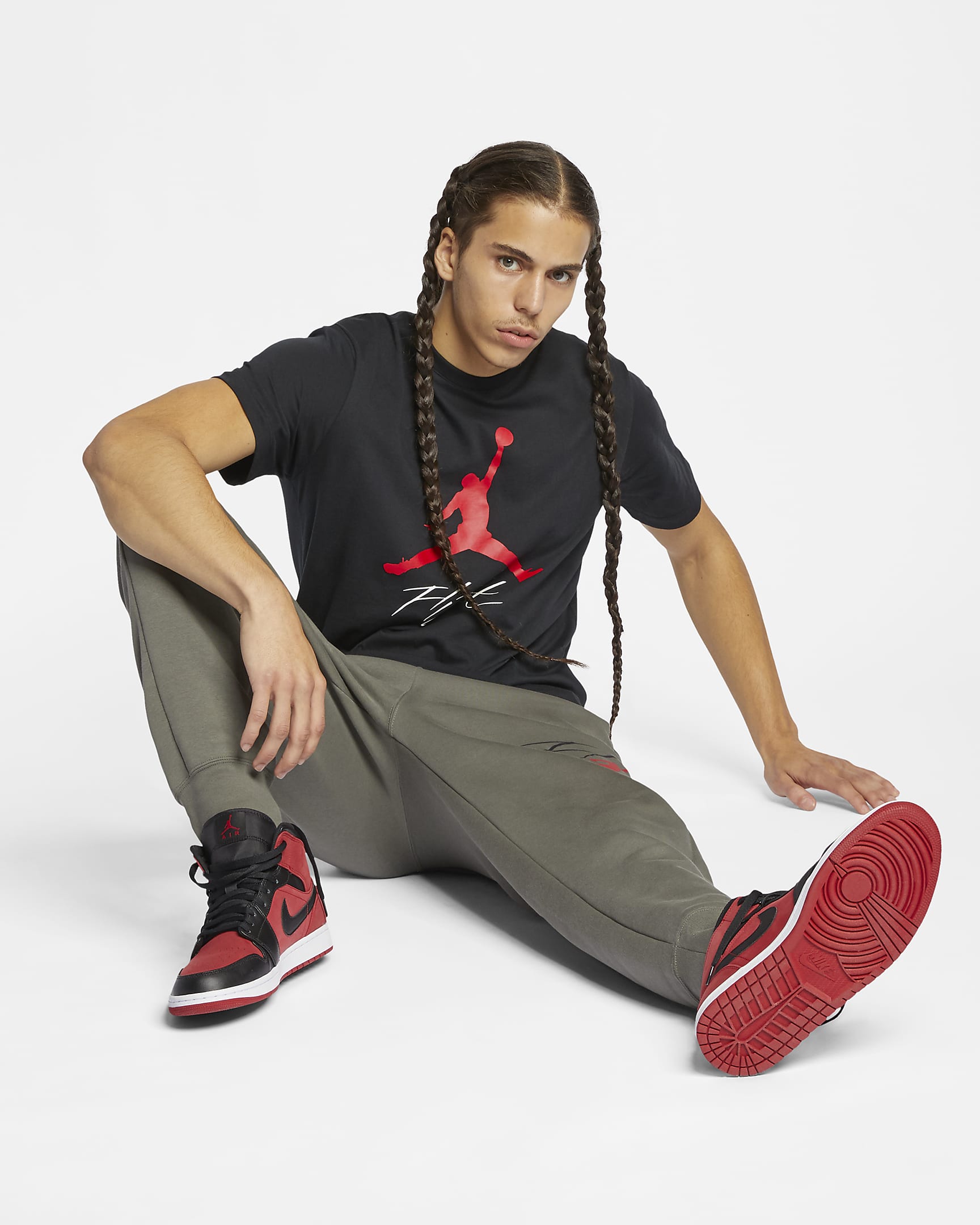 Jordan Jumpman Flight Men's T-Shirt - Black/Gym Red