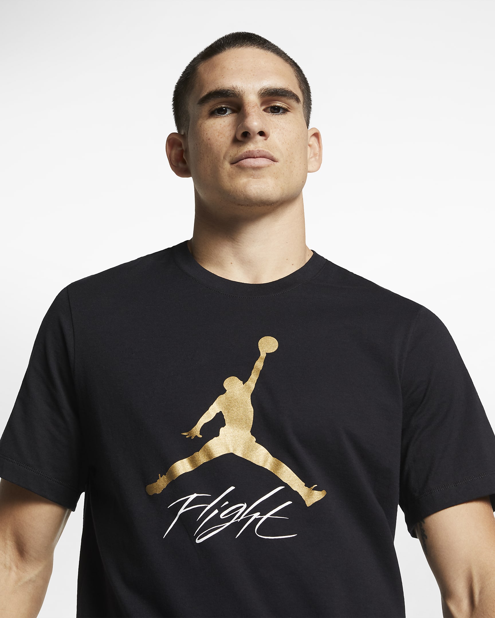 Jordan Jumpman Flight Herren-T-Shirt - Schwarz/Metallic Gold