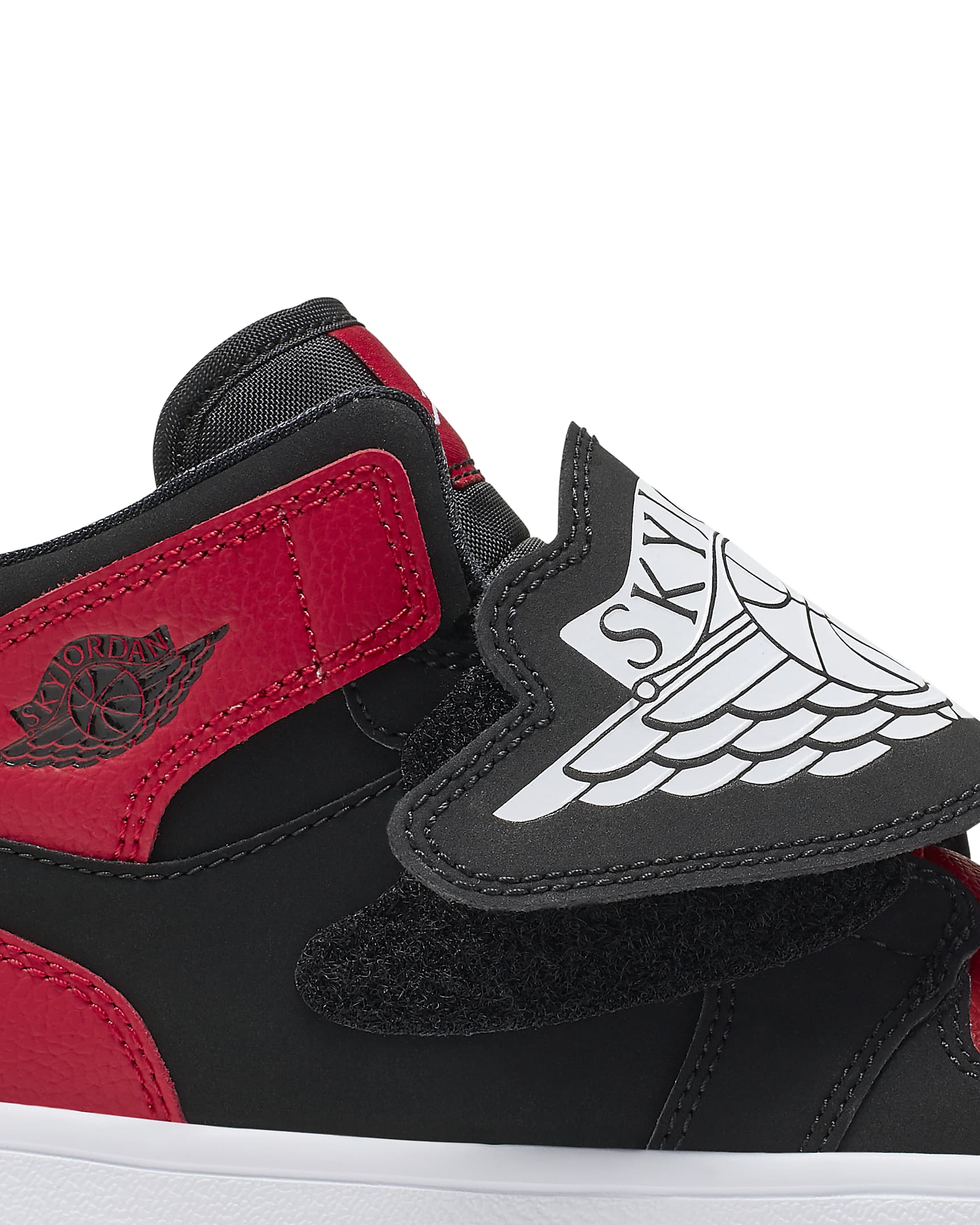 Sky Jordan 1 Younger Kids' Shoe - Black/Gym Red/White