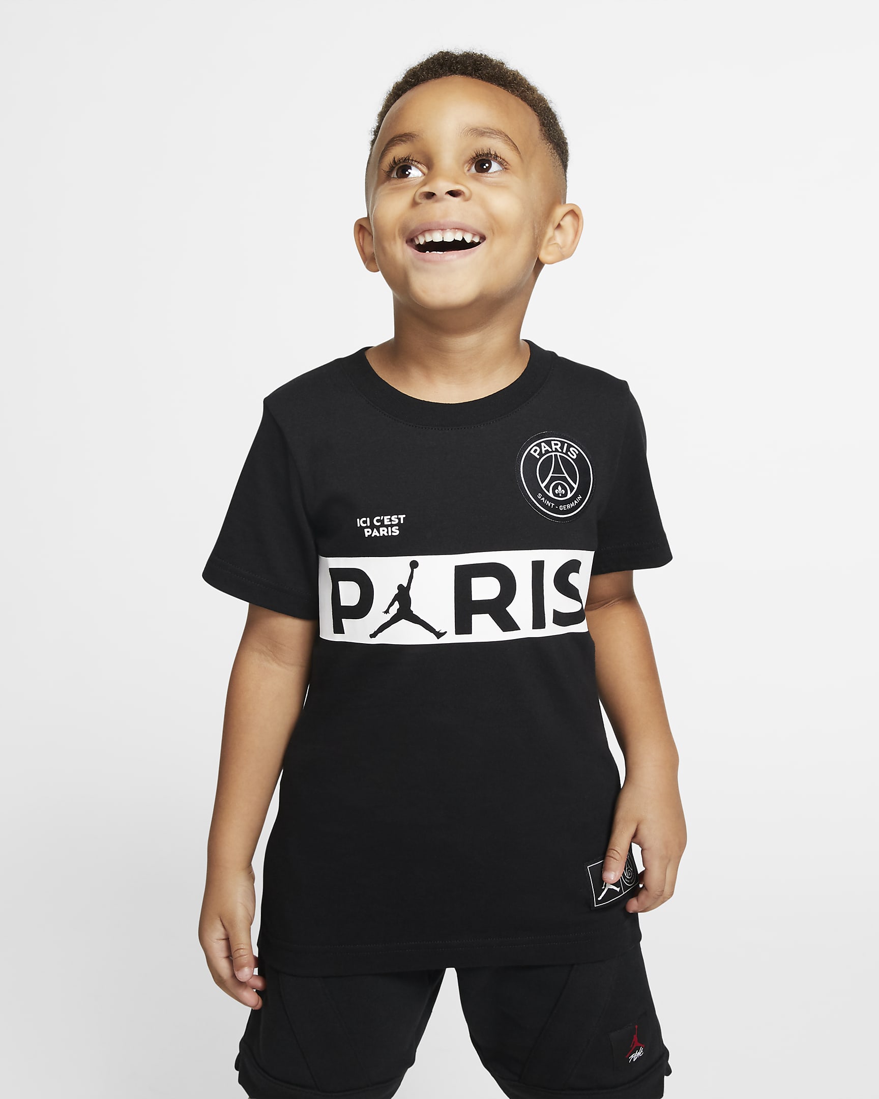 Tee-shirt à manches courtes PSG pour Jeune enfant - Noir