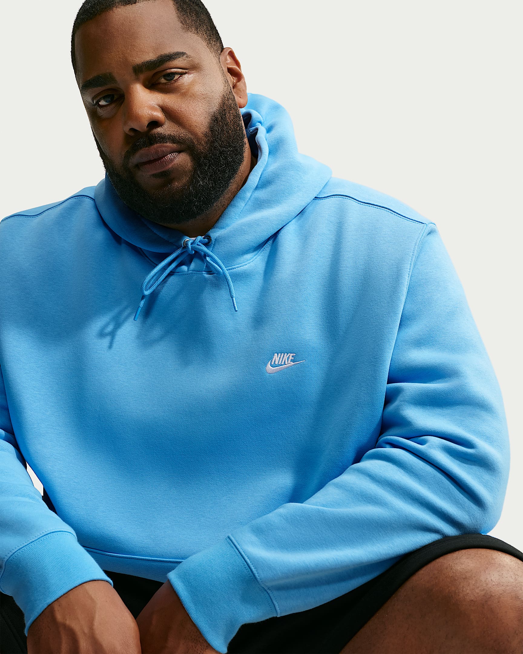 Nike Club Men's Pullover Fleece Hoodie - Football Blue/Football Blue/White