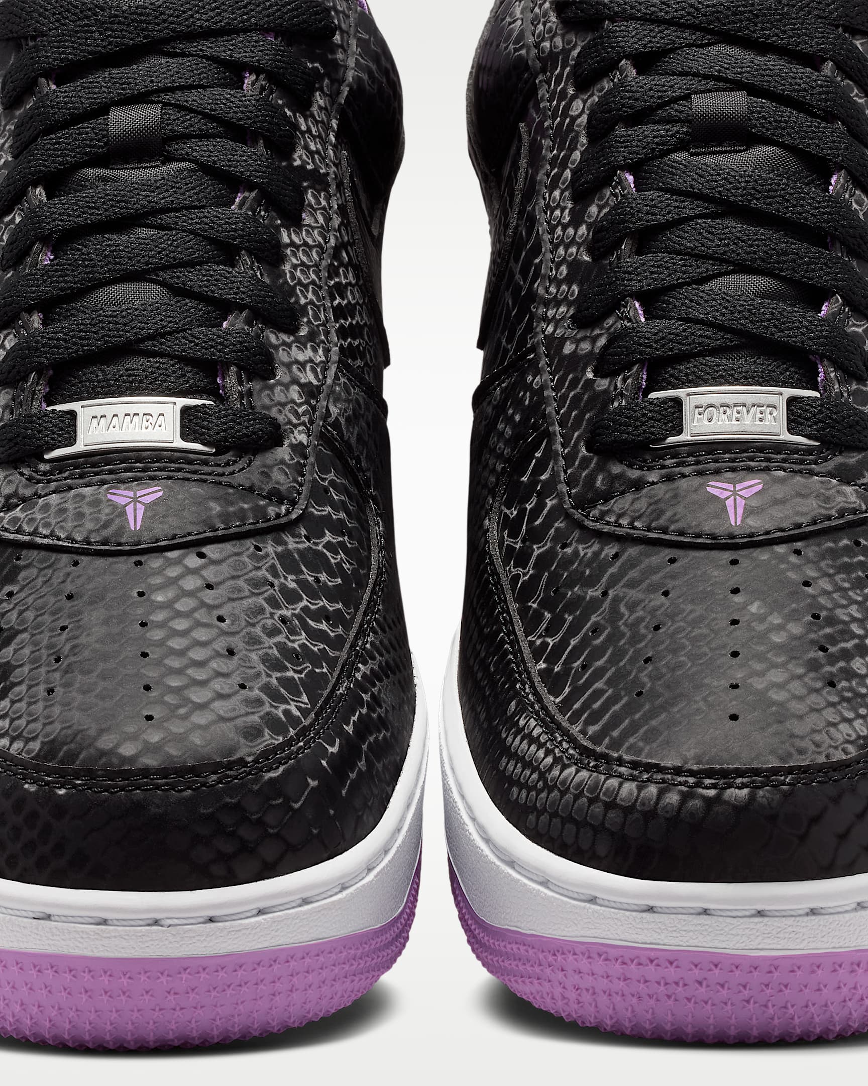 Kobe Air Force 1 Low Schuh (Herren) - Schwarz/Weiß/Purple Stardust