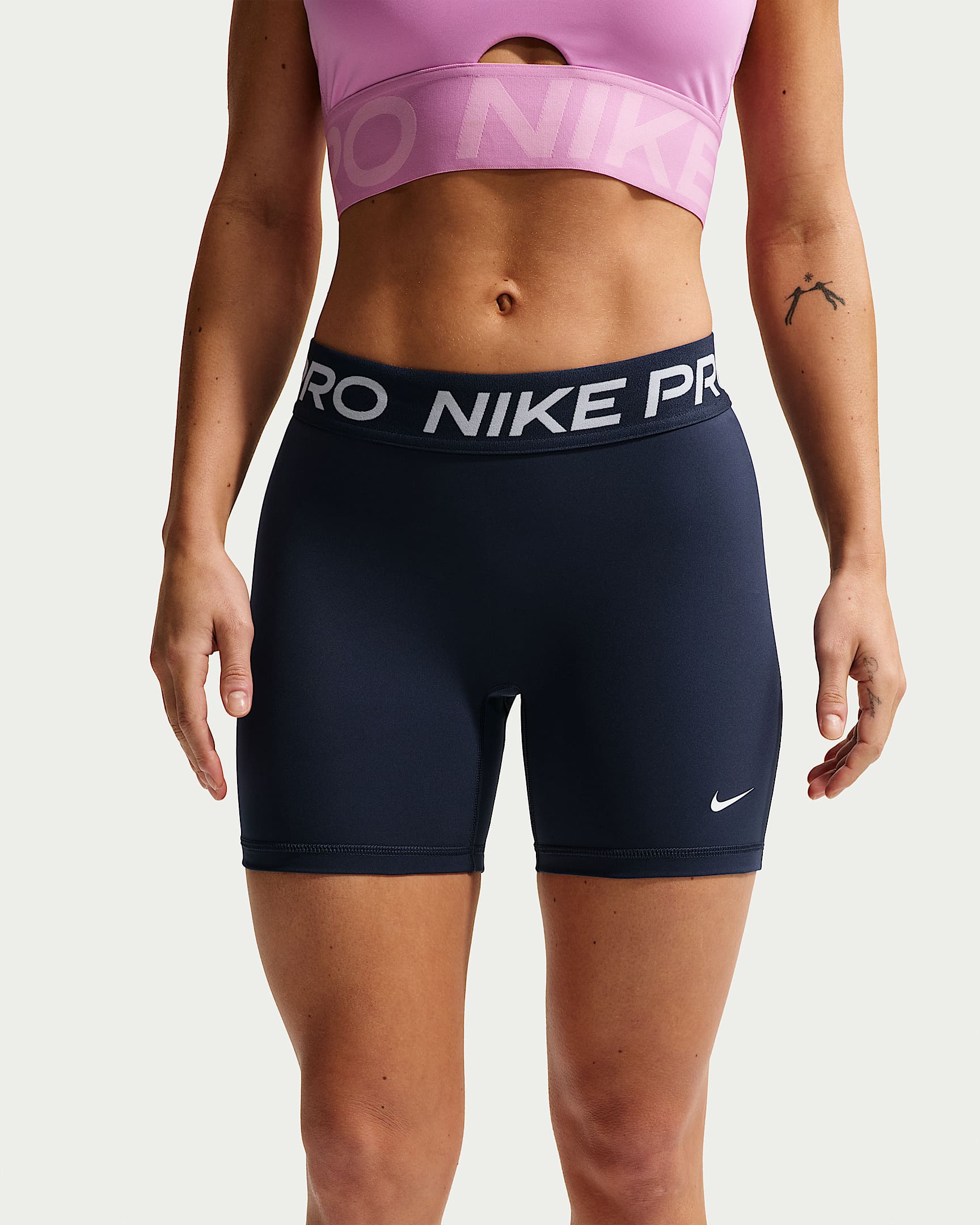 Nike Pro 365 Women's 12.5cm (Approx.) Mid-Rise Shorts - Midnight Navy/White