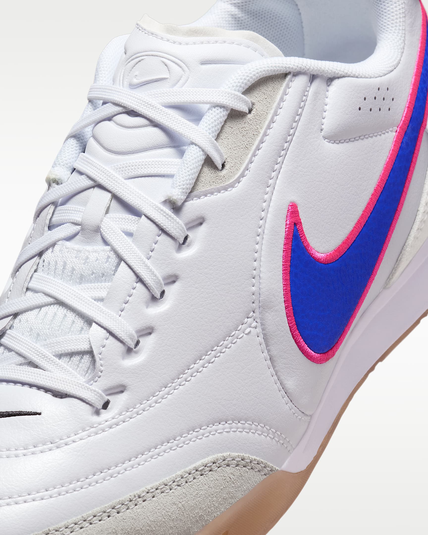 Nike Tiempo Streetgato Indoor/Court Low-Top Football Shoes - White/Pink Blast/Racer Blue