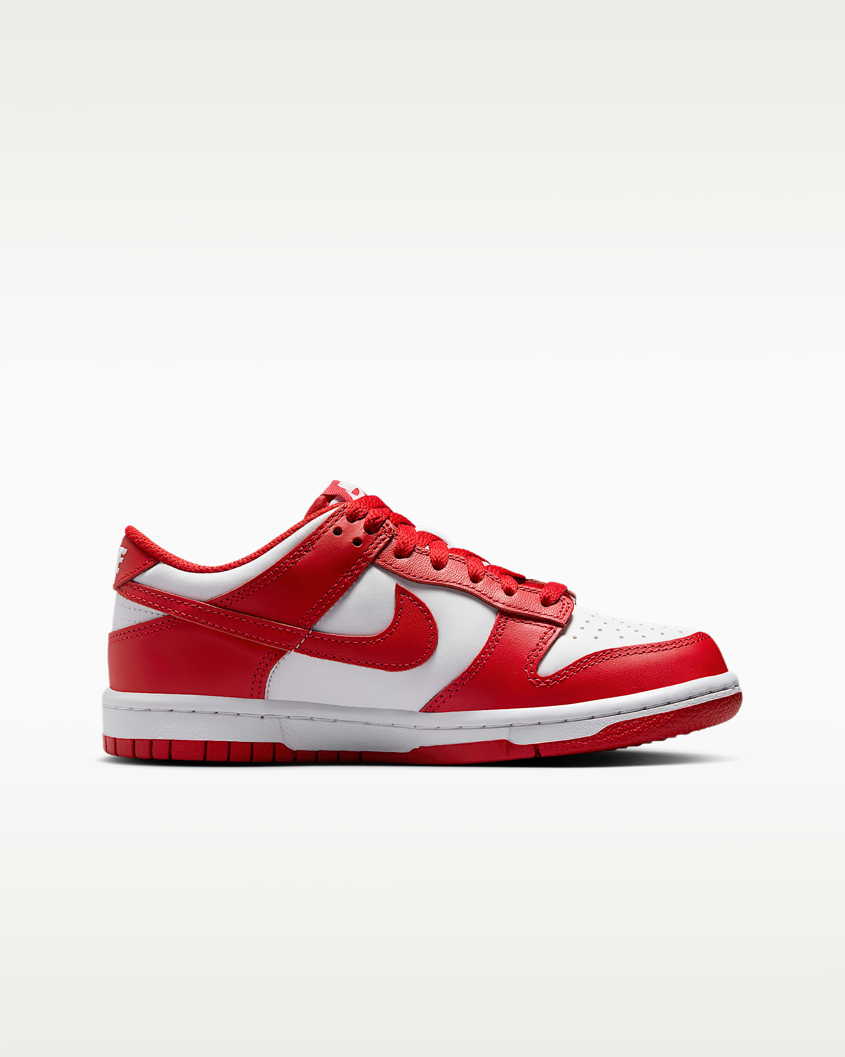 Nike Dunk Low Big Kids' Shoes - White/Red/University Red